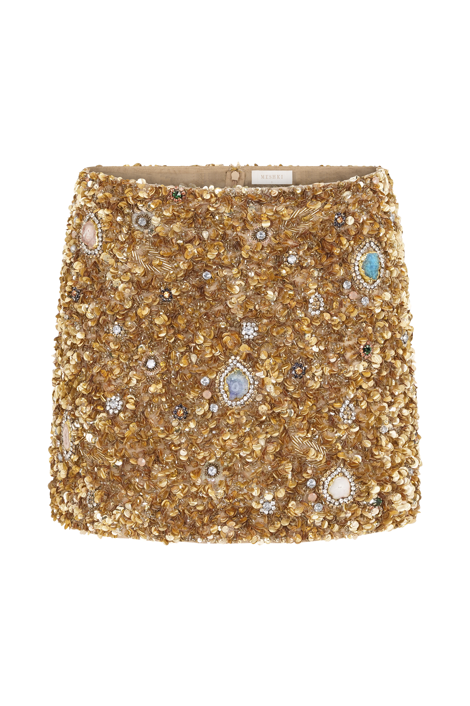 Porter Hand Beaded Mini Skirt - Gold #12