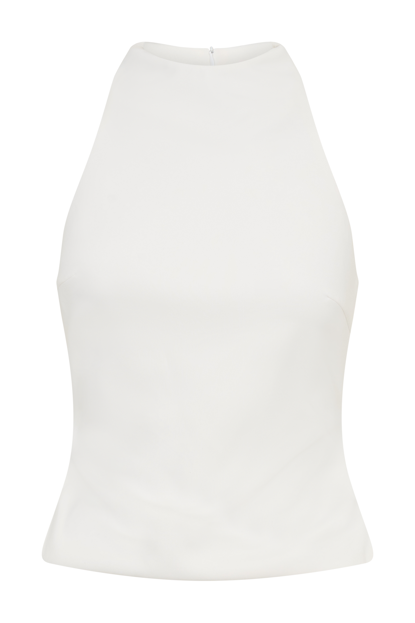 Portia Scuba Sleeveless Top - White