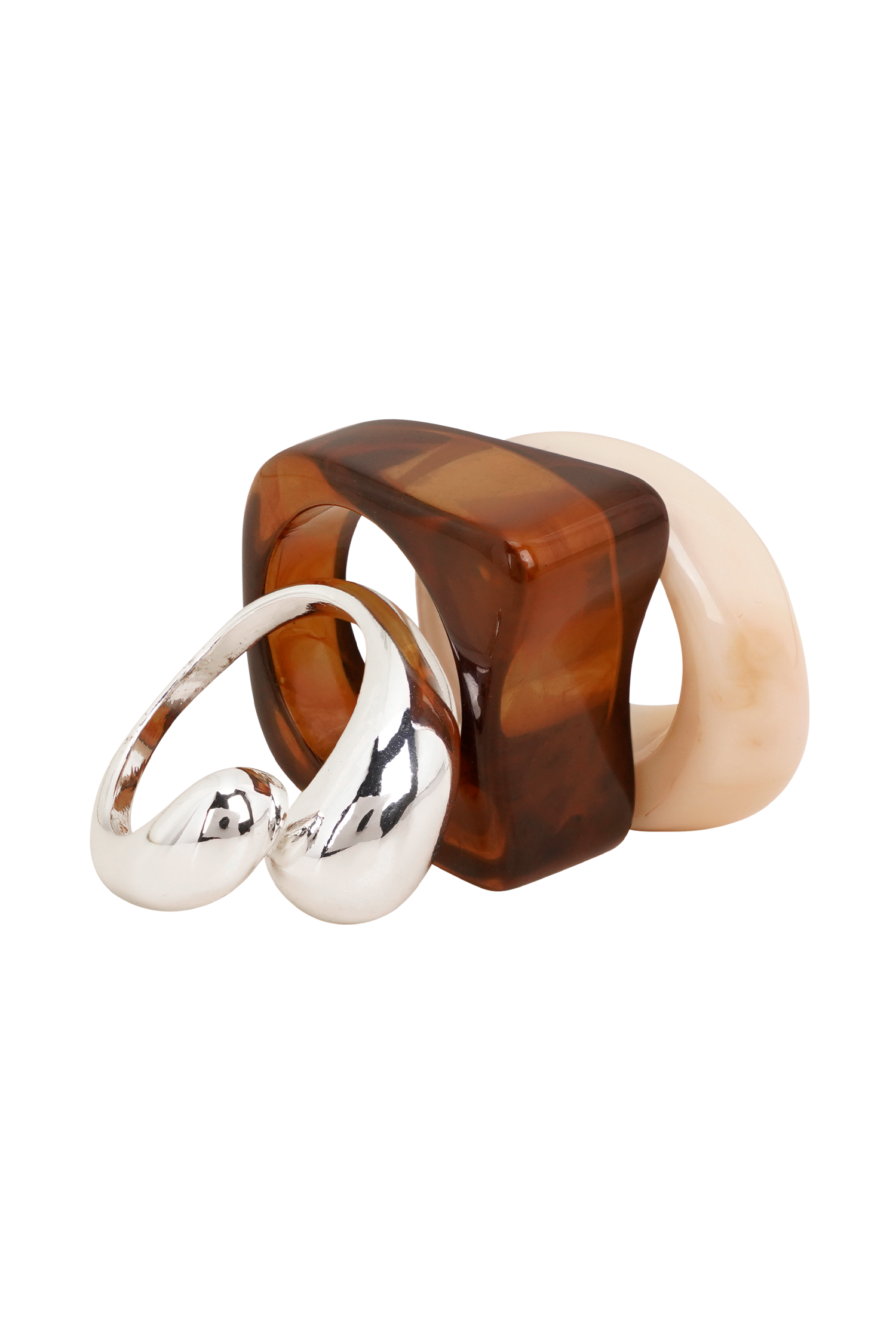 Romeo 3 Stack Ring Set - Silver #5