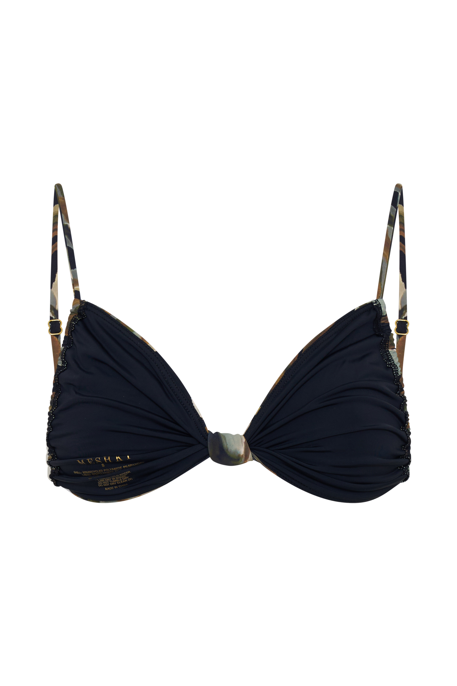 Rosmunda Ruched Bikini Top - Green Fluid Reverie Print #6