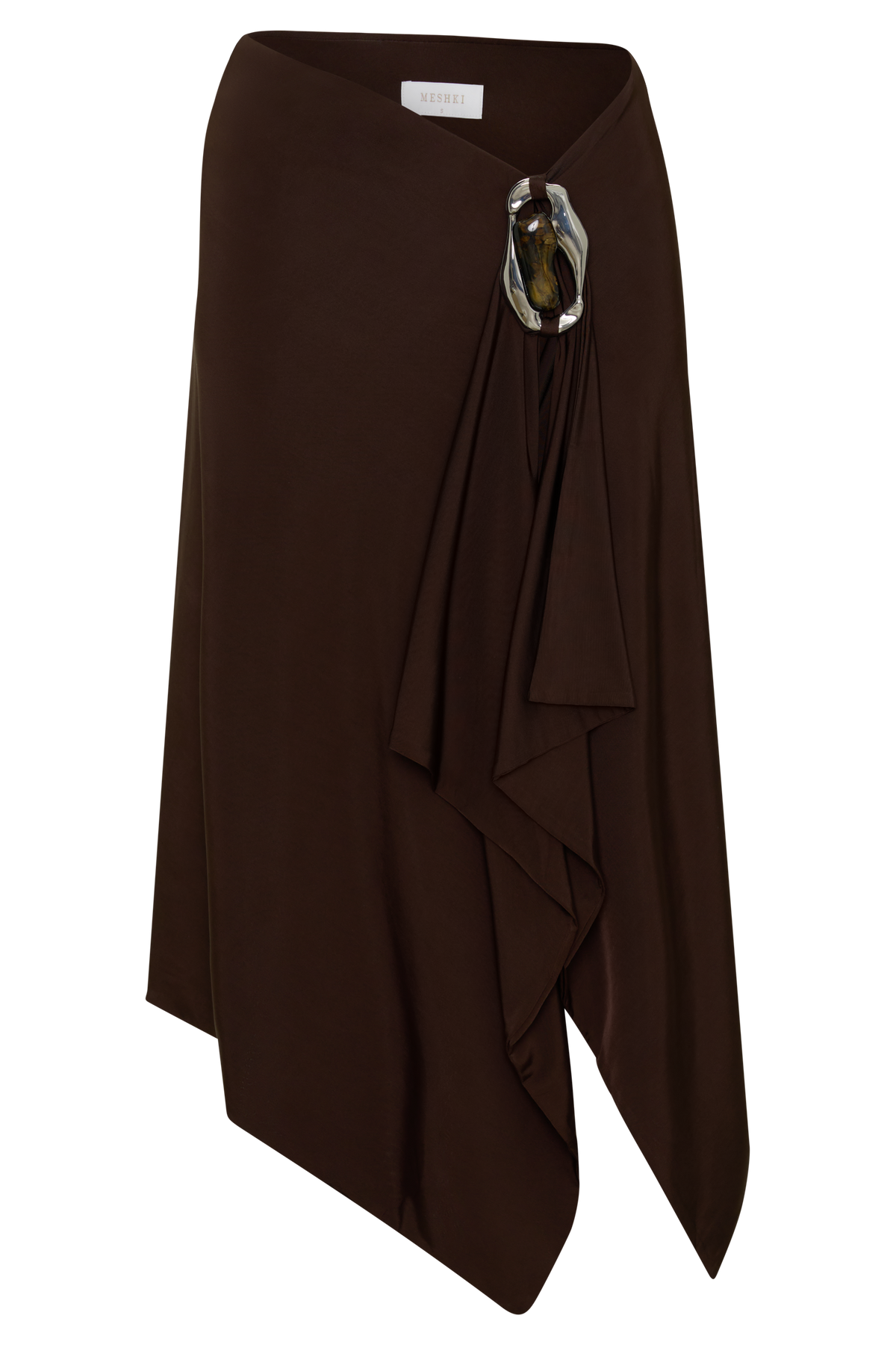 Sault Hankie Midi Skirt with Hardware - Dark Chocolate #9