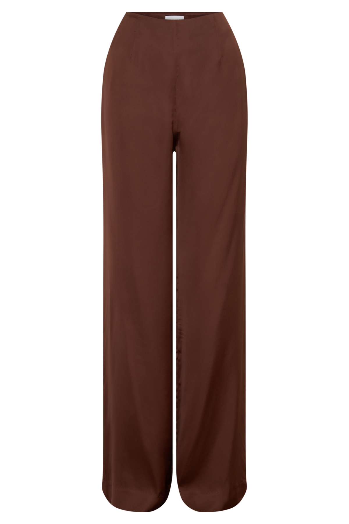 Sydney Straight Leg Satin Pants - Dark Chocolate