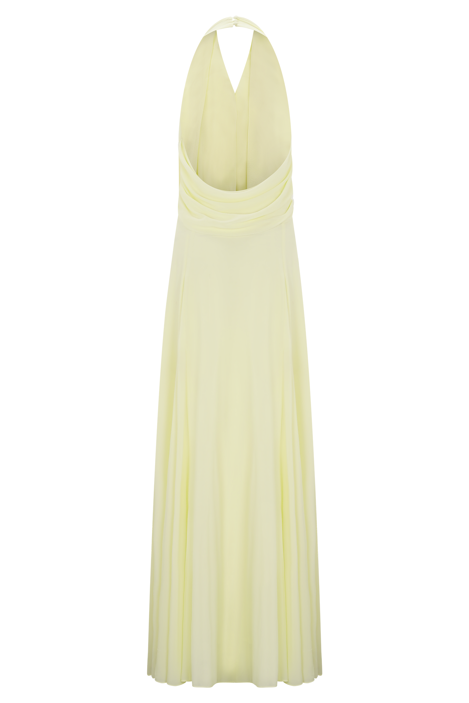 Santal Floral Chiffon Halter Maxi Dress - Lemon #7