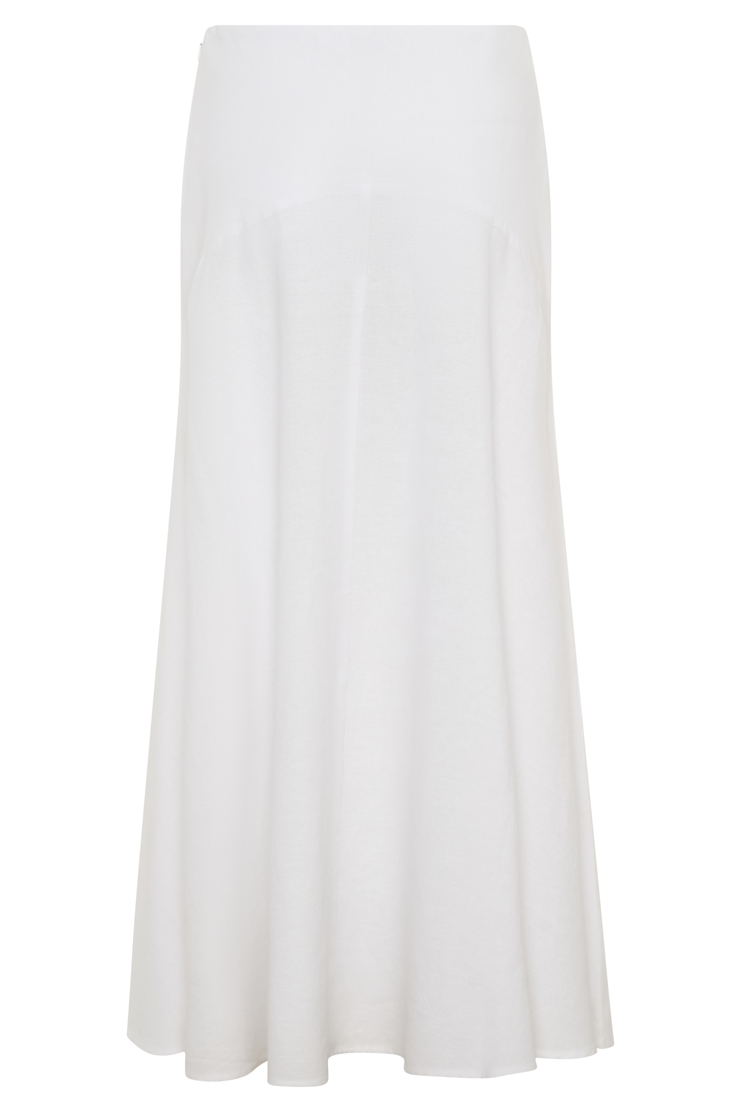 Selma Curved Waist Midi Skirt - White #8