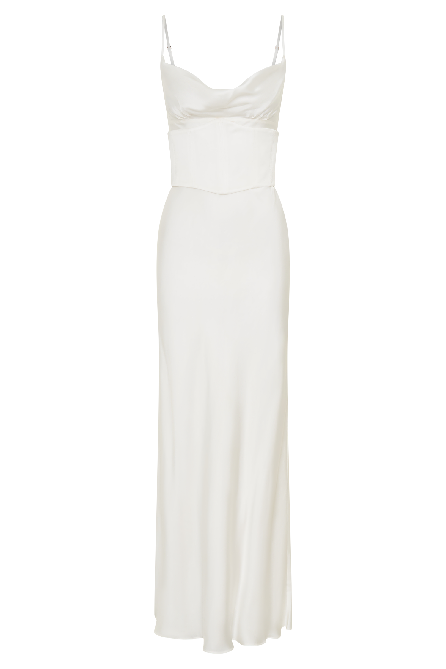 Seraphine Corset Satin Maxi Dress - Ivory #9