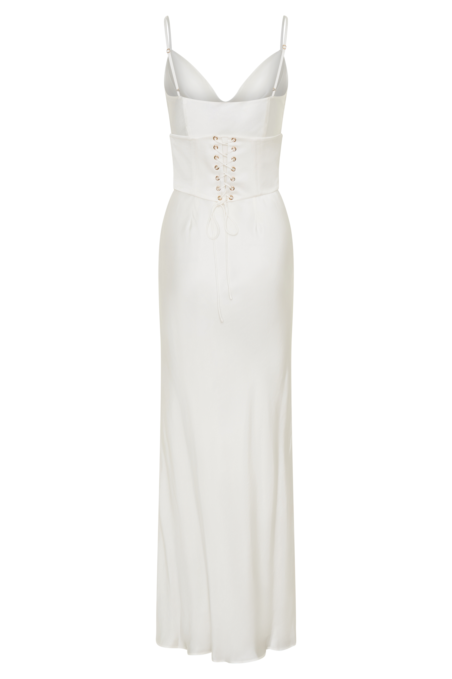 Seraphine Corset Satin Maxi Dress - Ivory #8