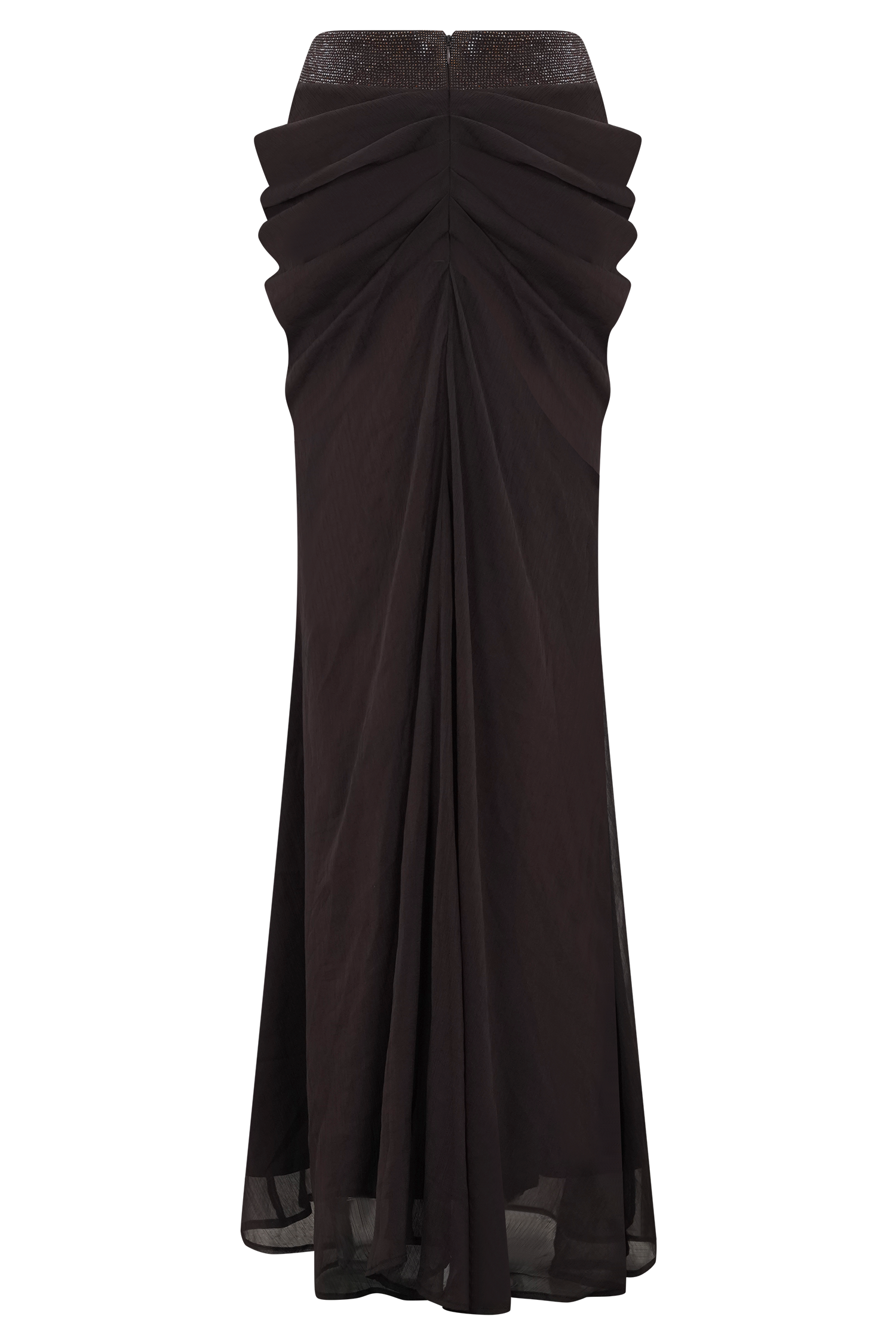 Siren Satin And Diamante Maxi Skirt - Dark Chocolate #10