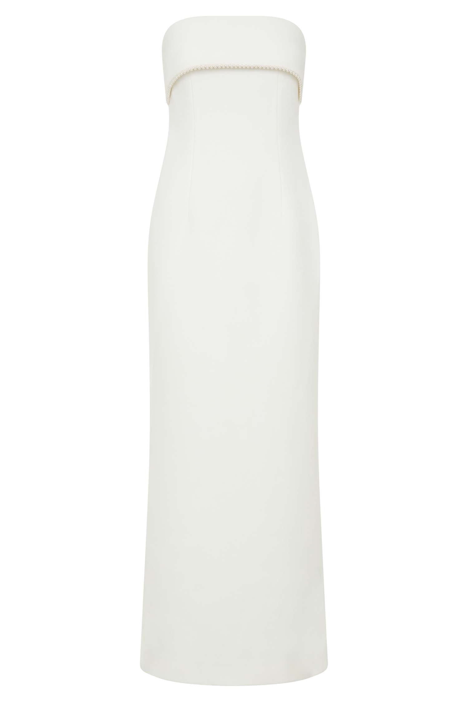 Sloane Strapless Maxi Dress With Pearls - White #9