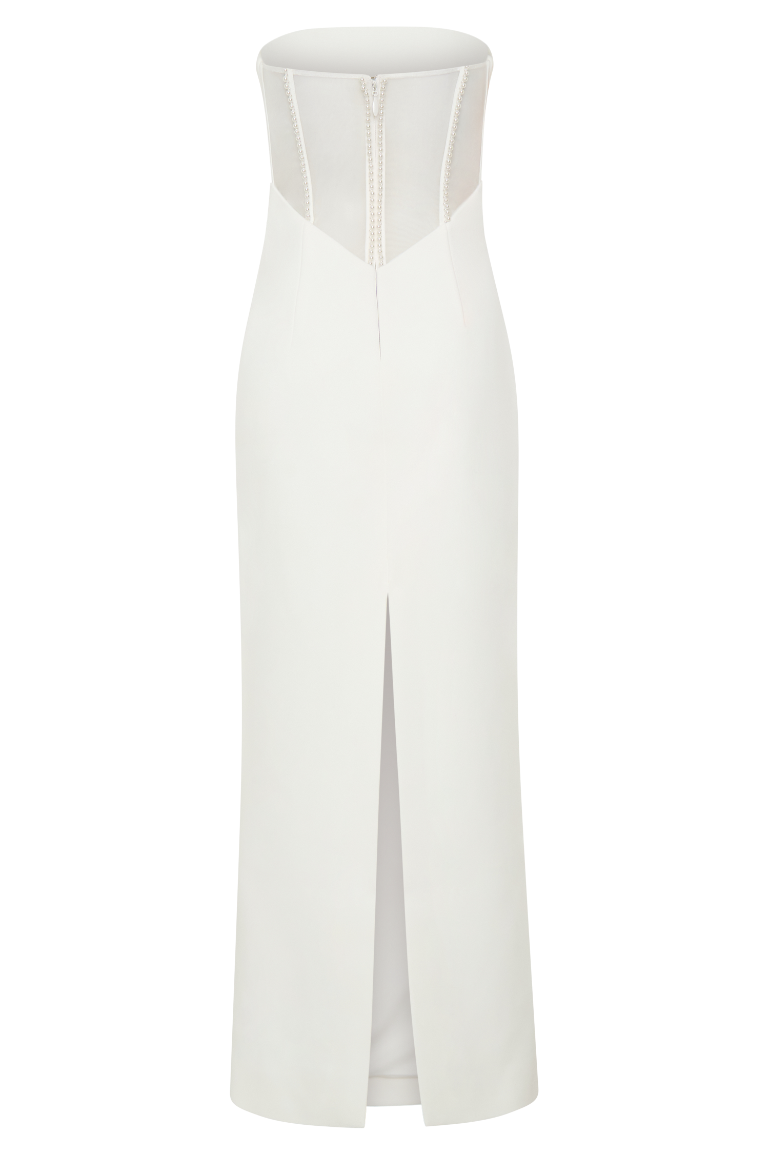 Sloane Strapless Maxi Dress With Pearls - White #8