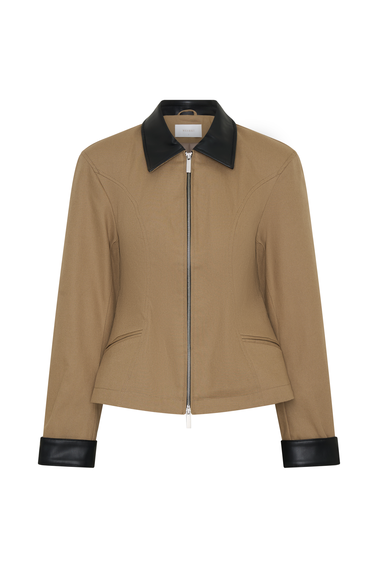 Solange Zip Up Collared Jacket - Natural #8