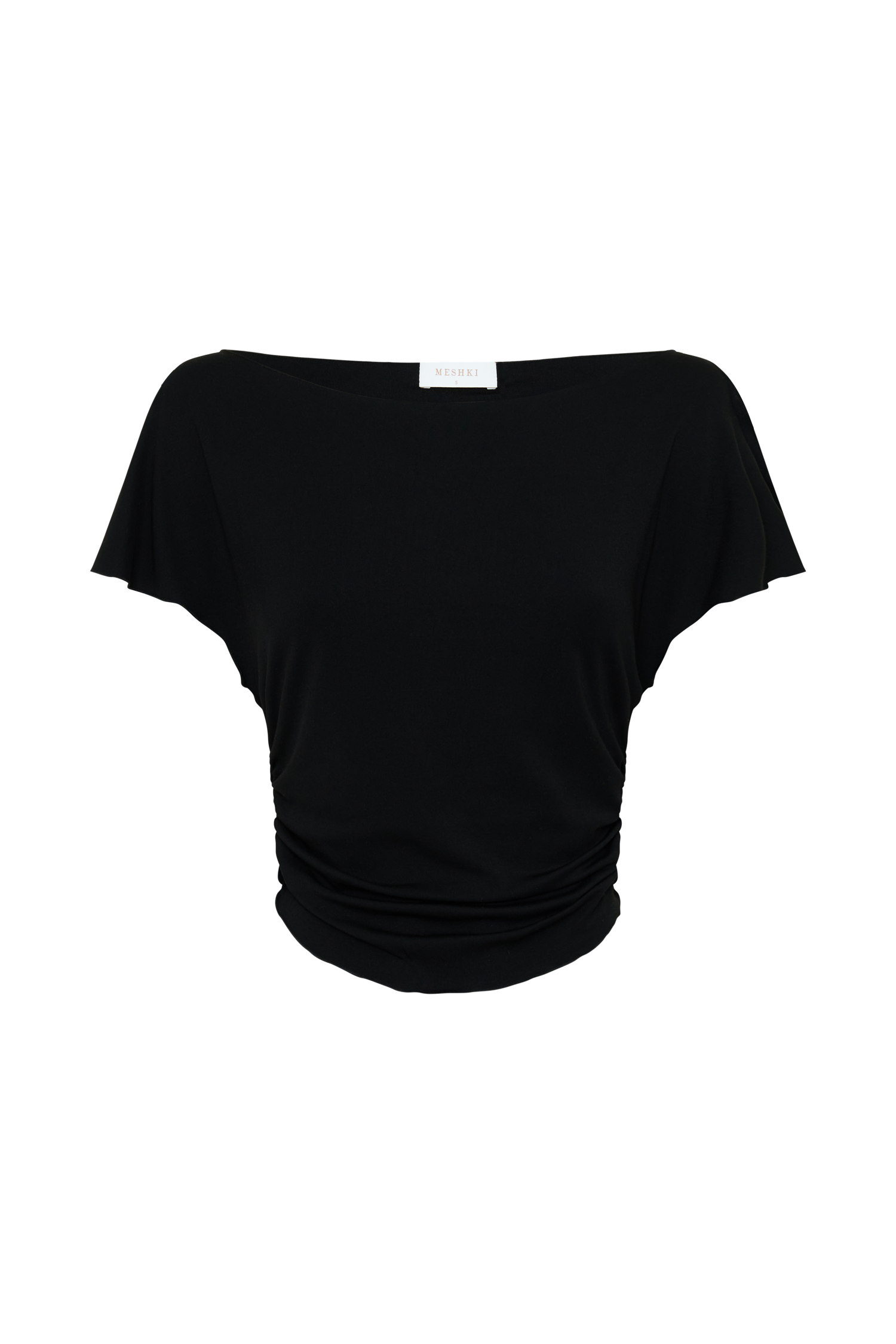 Talise Modal Flounce Short Sleeve Top - Black #9
