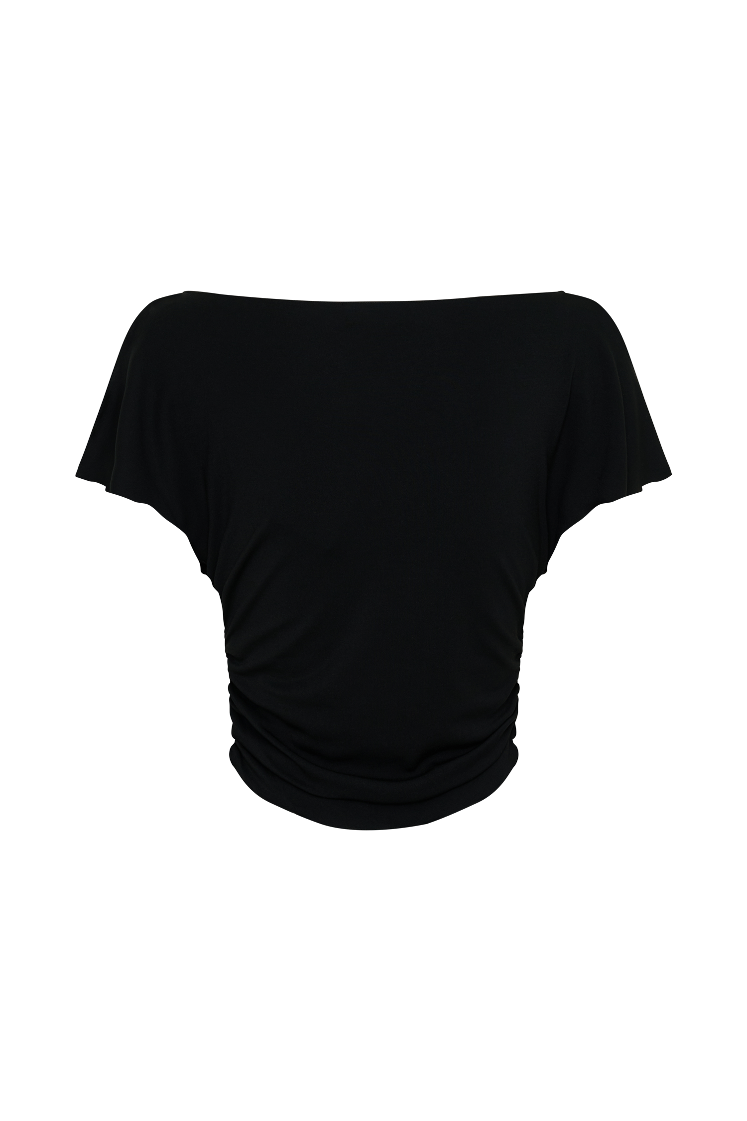 Talise Modal Flounce Short Sleeve Top - Black #8