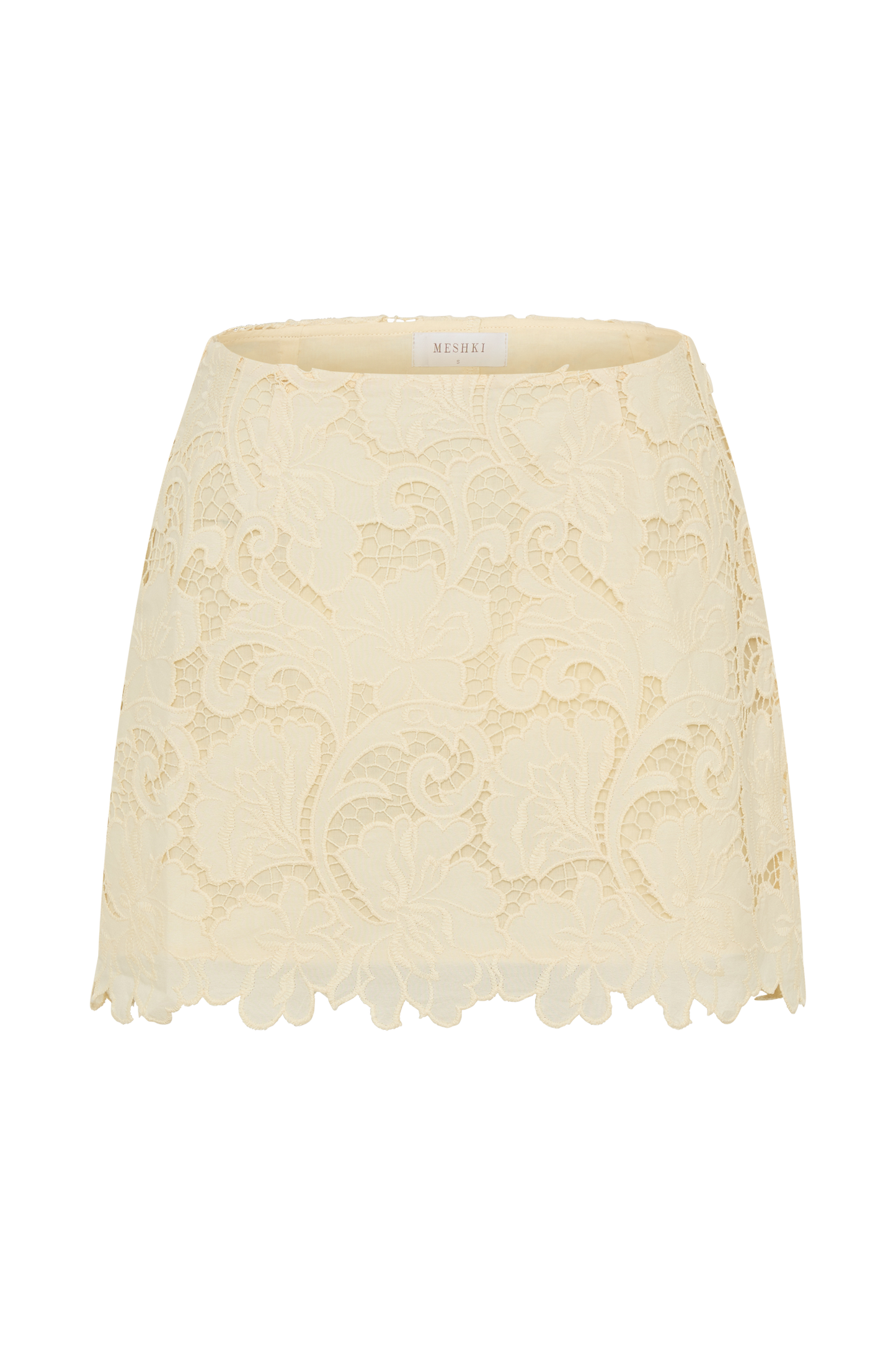 Tessa Broderie Mini Skirt - Lemon