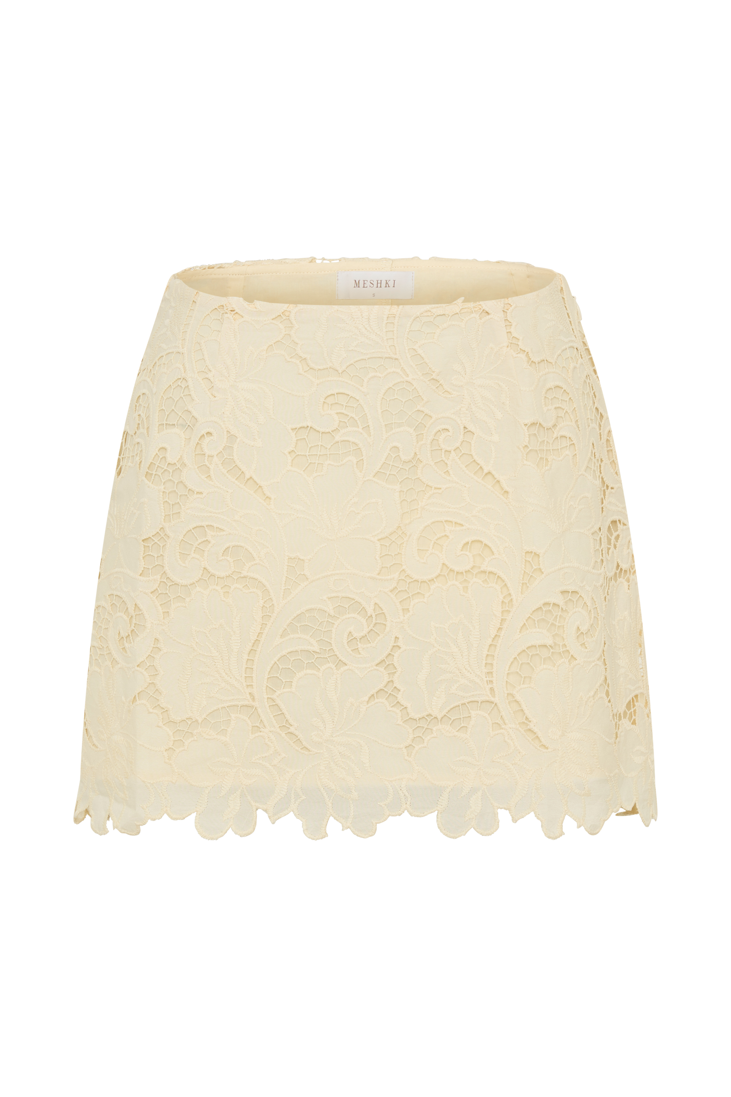 Tessa Broderie Mini Skirt - Lemon #9