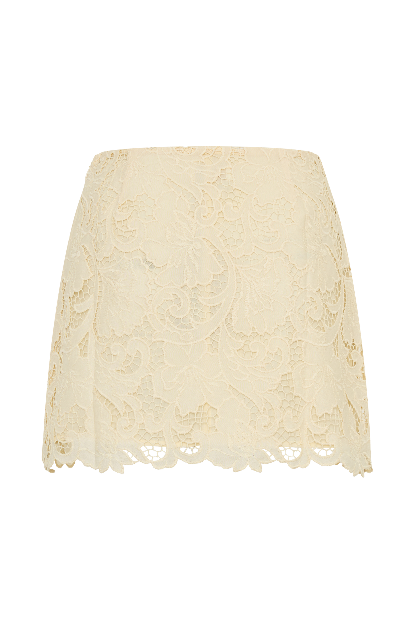 Tessa Broderie Mini Skirt - Lemon