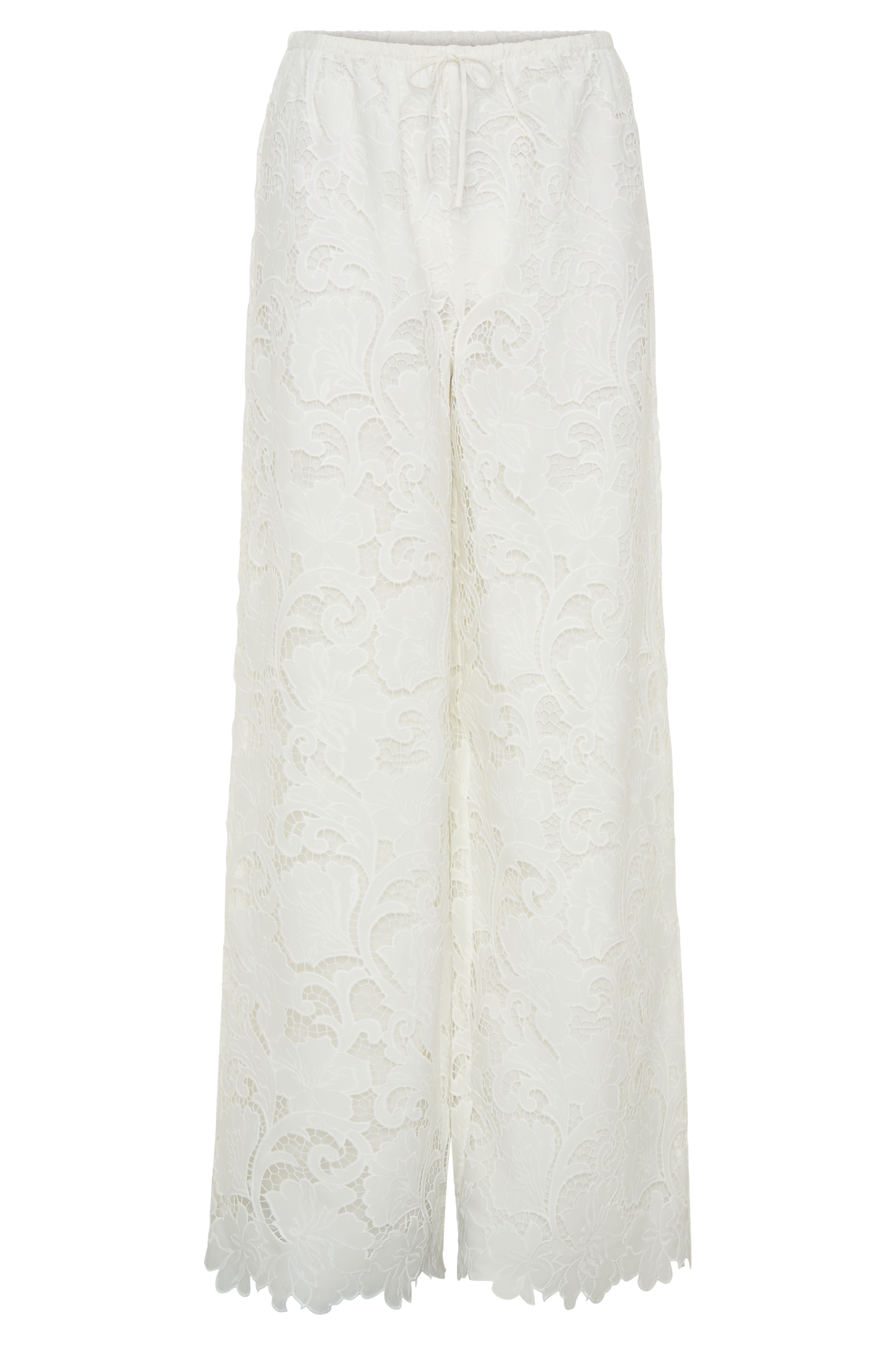 Tessa Broderie Straight Leg Pants - White