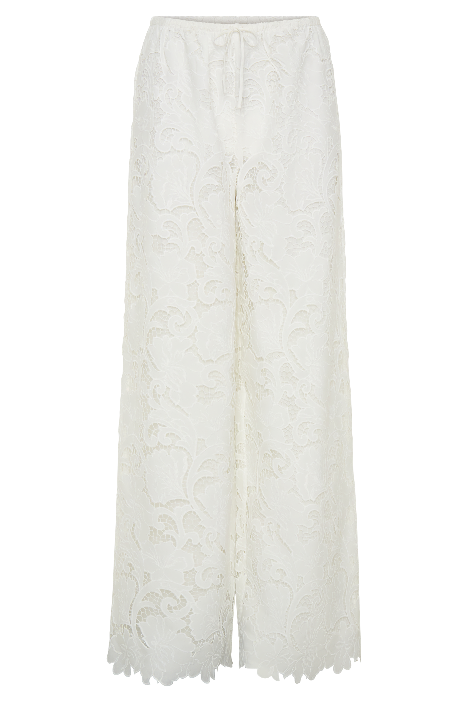 Tessa Broderie Straight Leg Pants - White #12