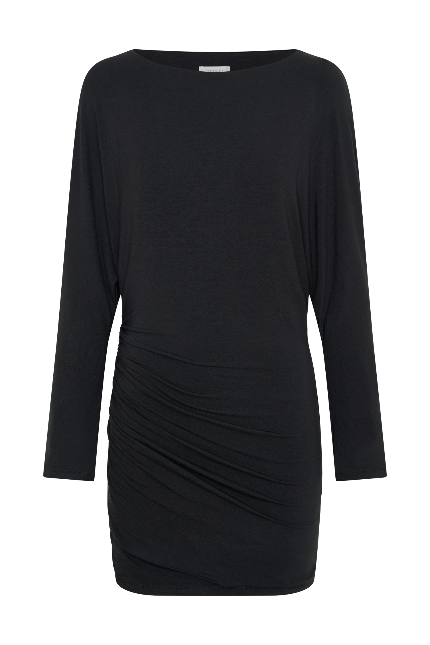 Thao Long Sleeve Gathered Mini Dress - Dark Charcoal #9