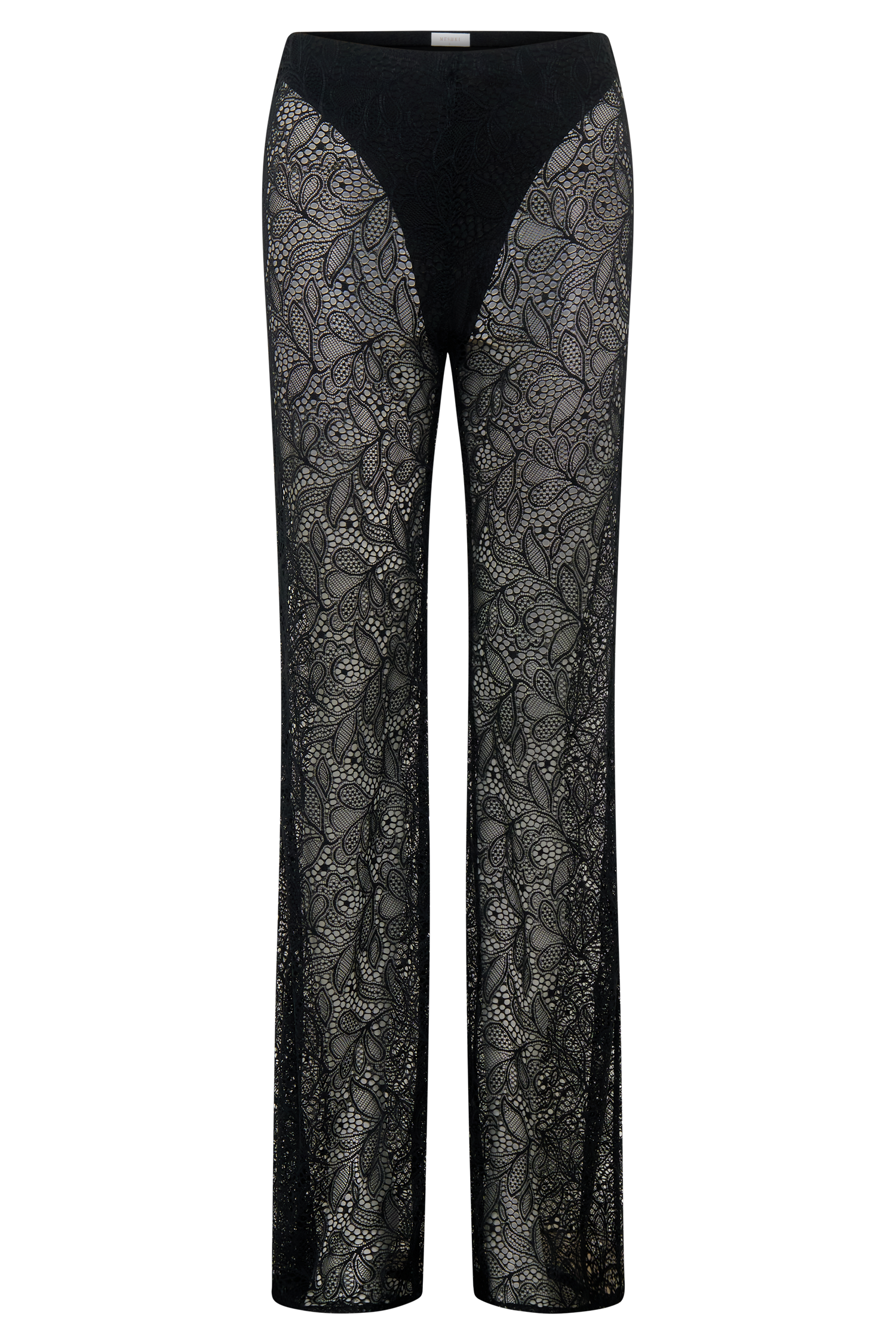 Theodosia Wide Leg Lace Pants - Black | MESHKI