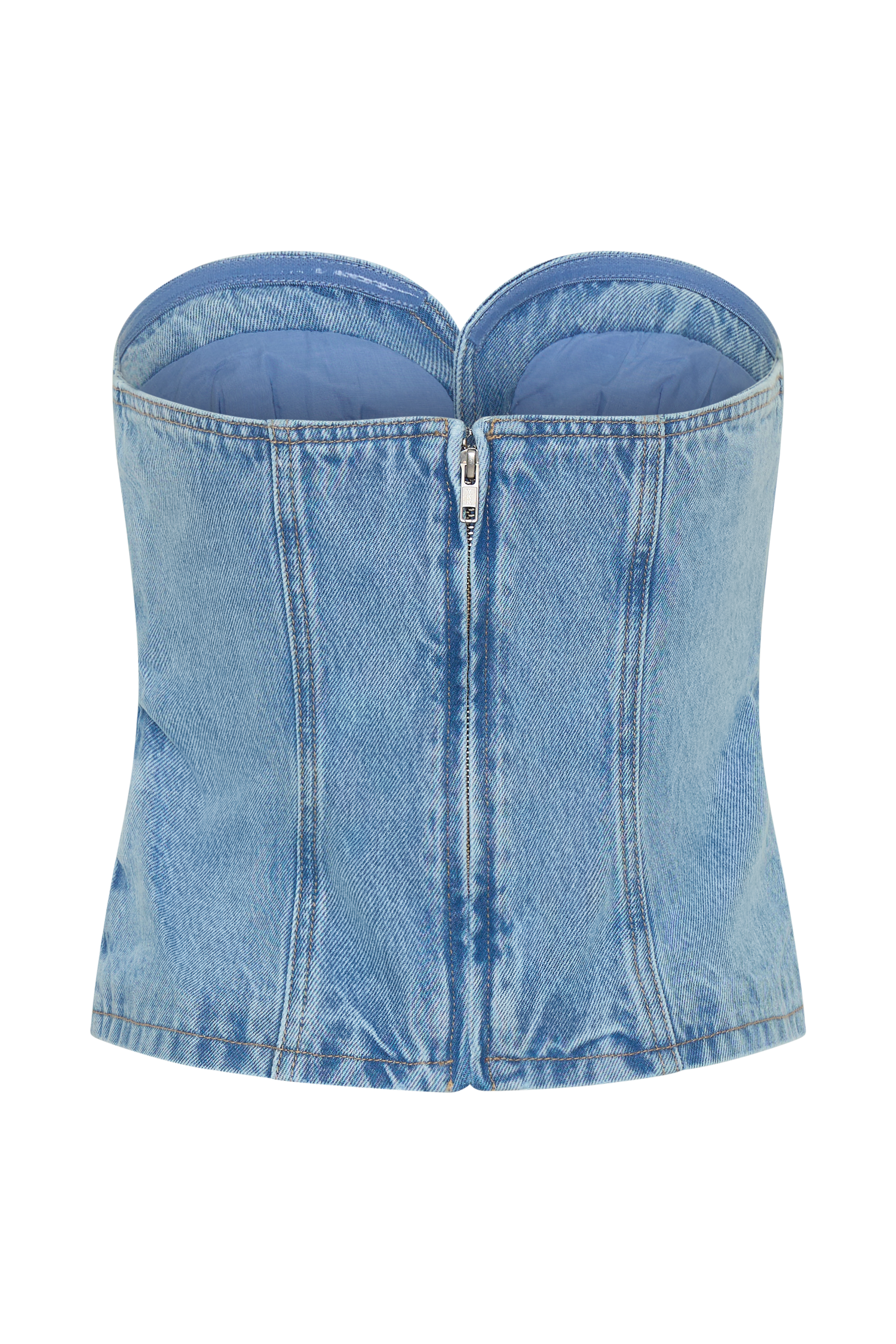 Tommy Strapless Denim Top With Buckle - Classic Blue #9
