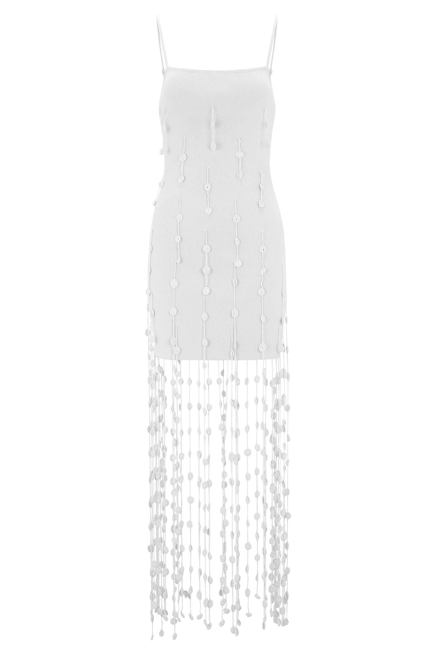 Tove Hand Knit Flower Mini Dress - White #7