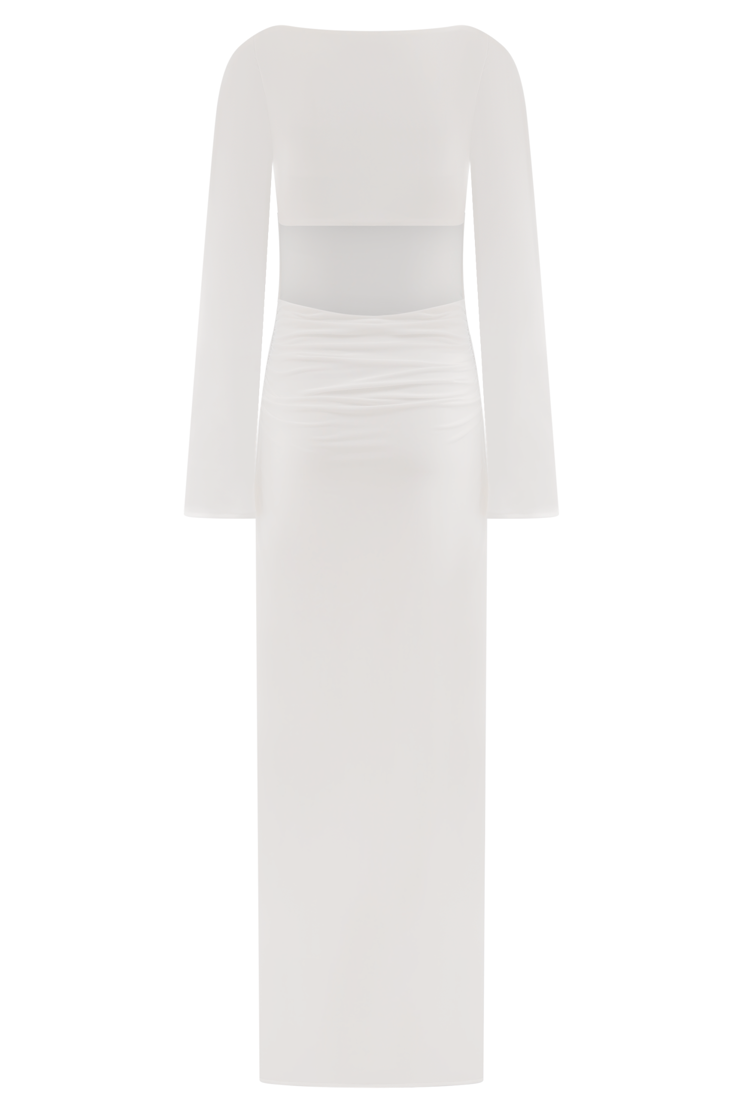 white slinky cut out dress High Neck Twist Cut Out Detail Maxi Dress In White Slinky | EGO US