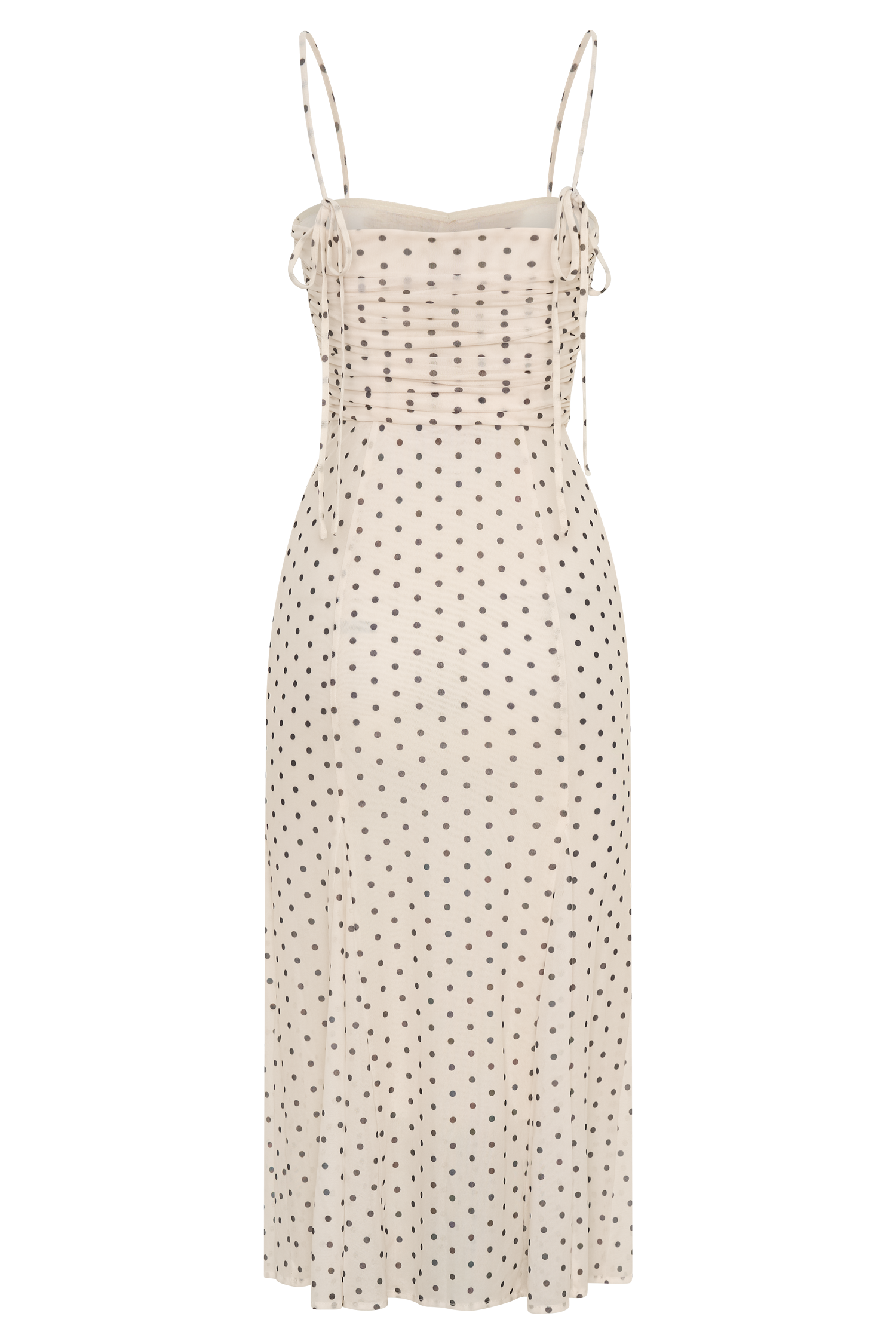 Willa Gathered Mesh Midi Dress - Polka Dot #7