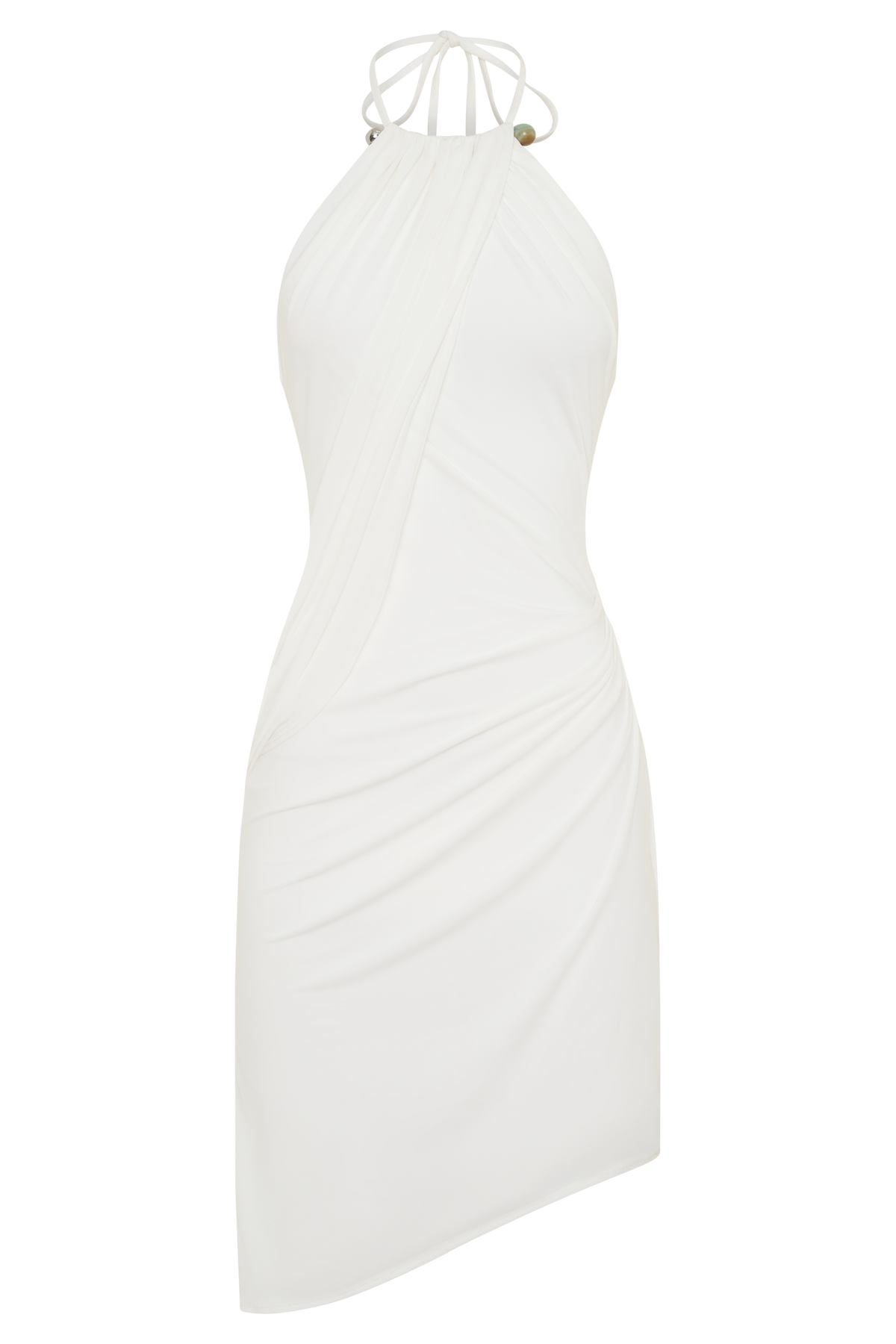 Yuna Draped Hardware Midi Dress - Ivory #10