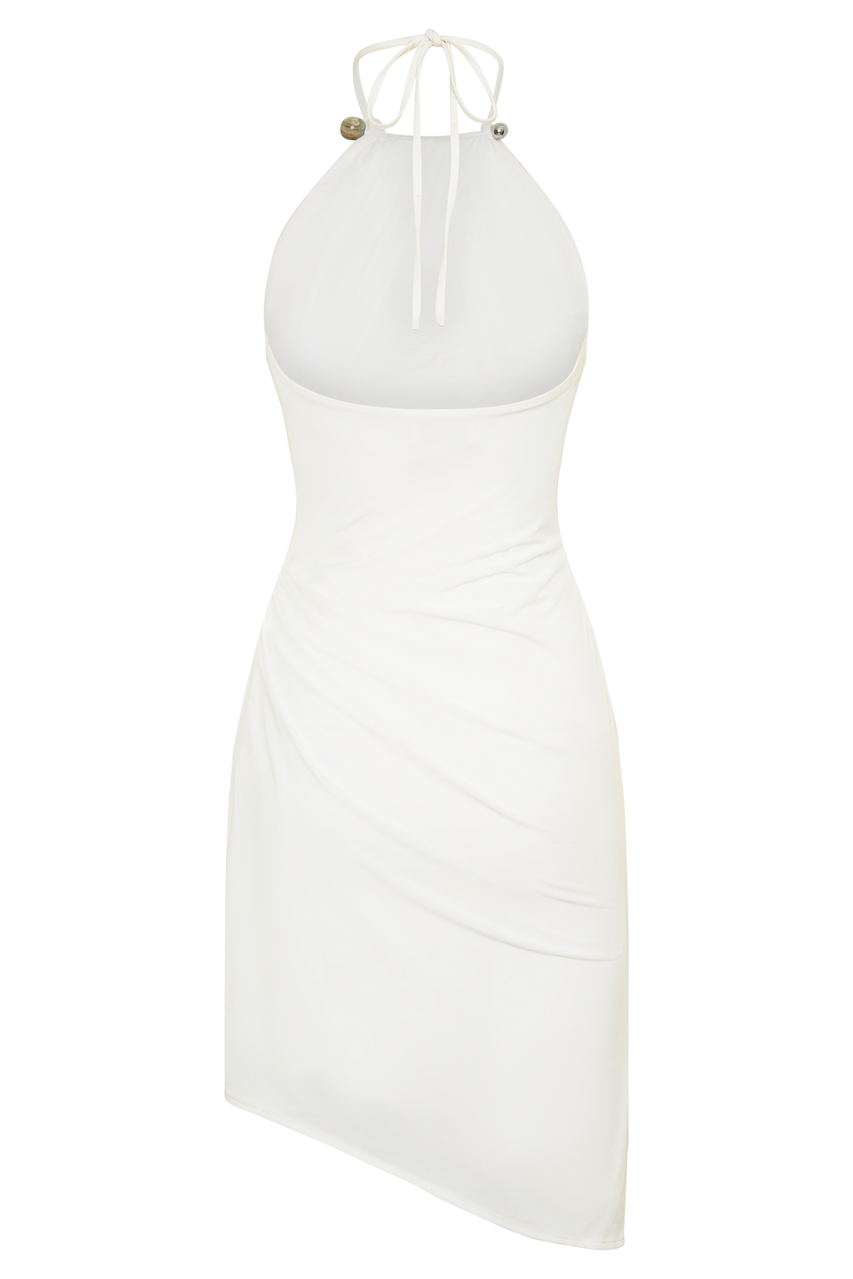 Yuna Draped Hardware Midi Dress - Ivory #9