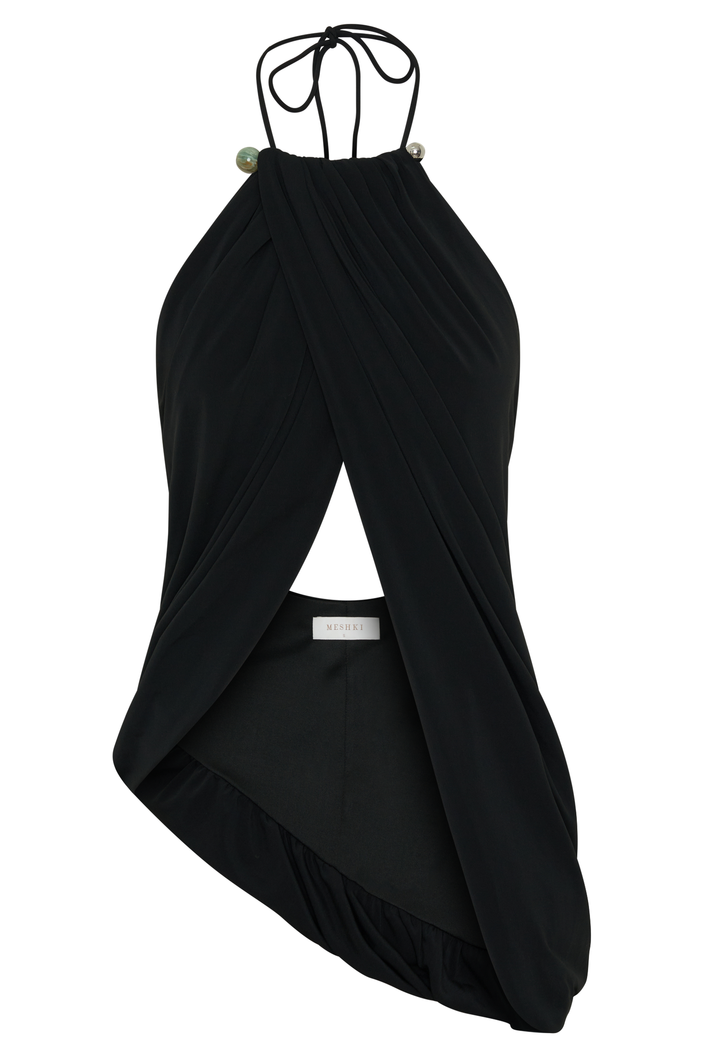 Yuna Draped Hardware Top - Black