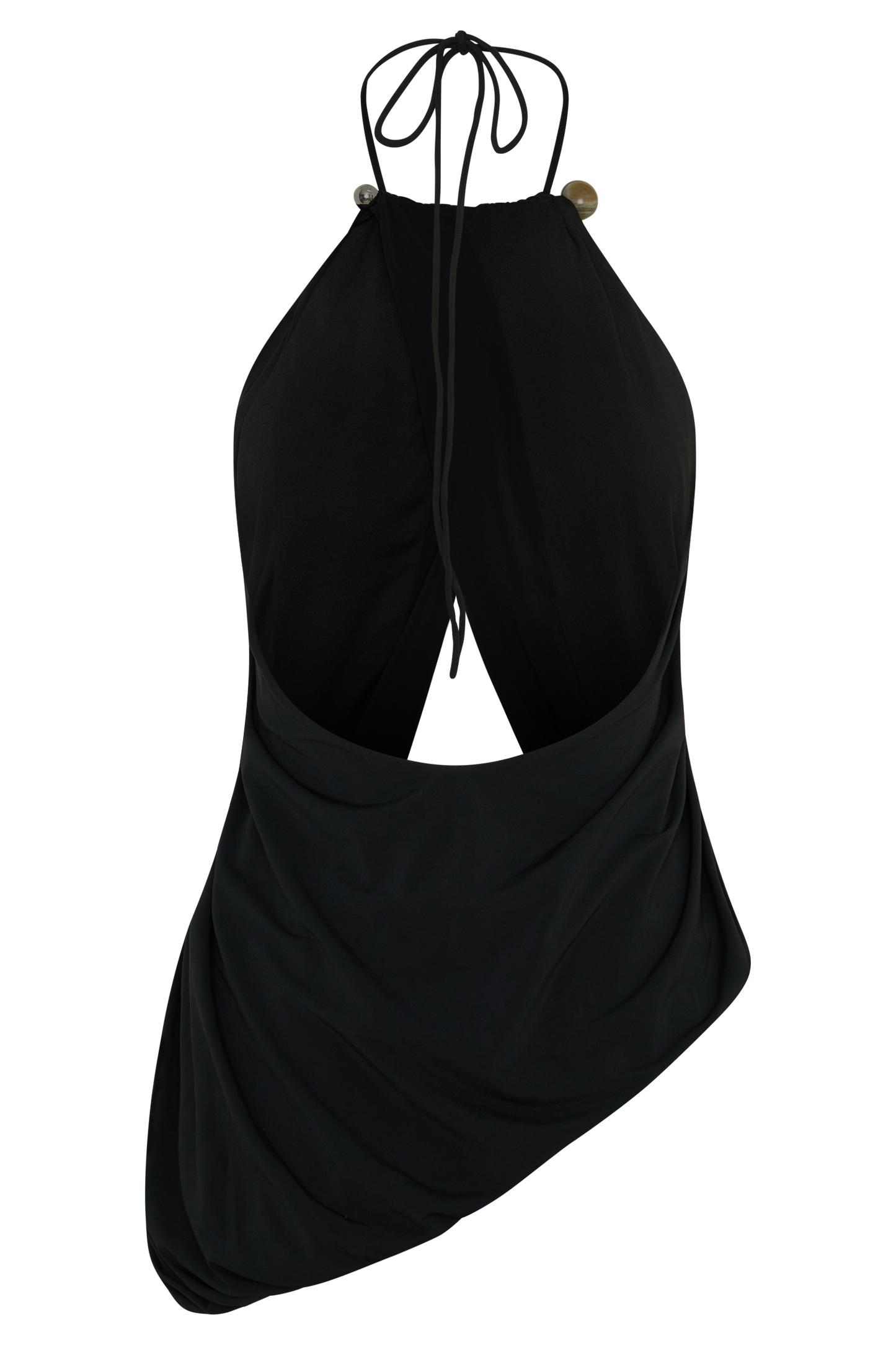 Yuna Draped Hardware Top - Black