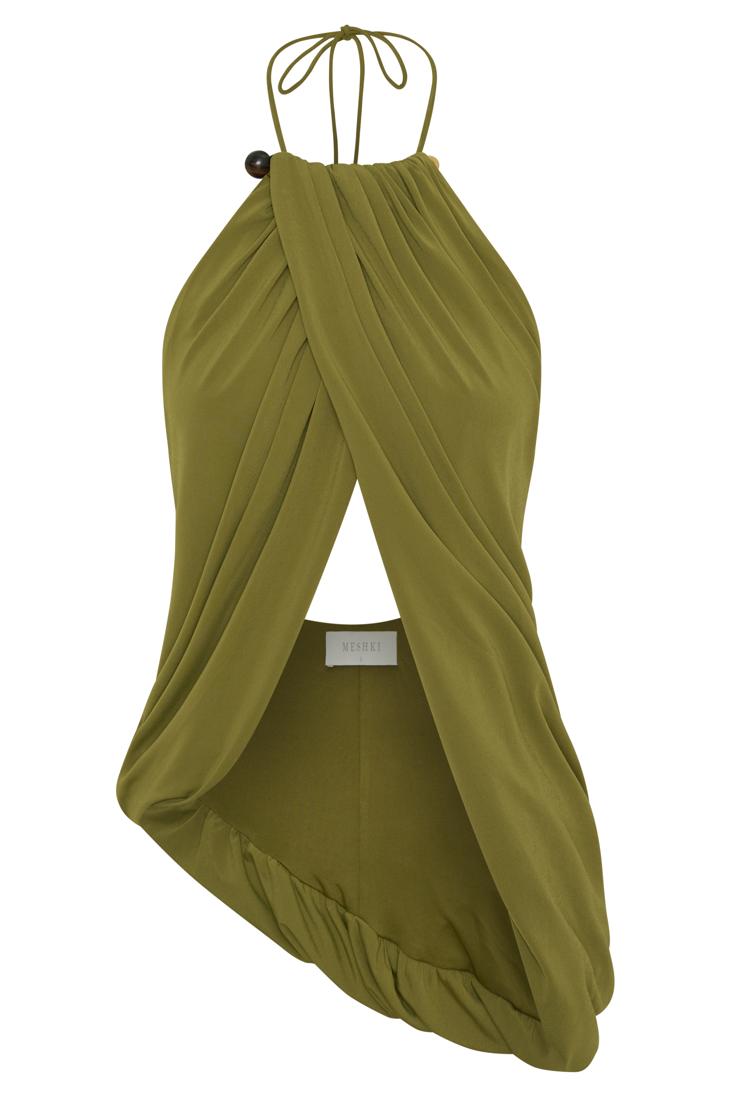 Yuna Draped Hardware Top - Martini Olive #10