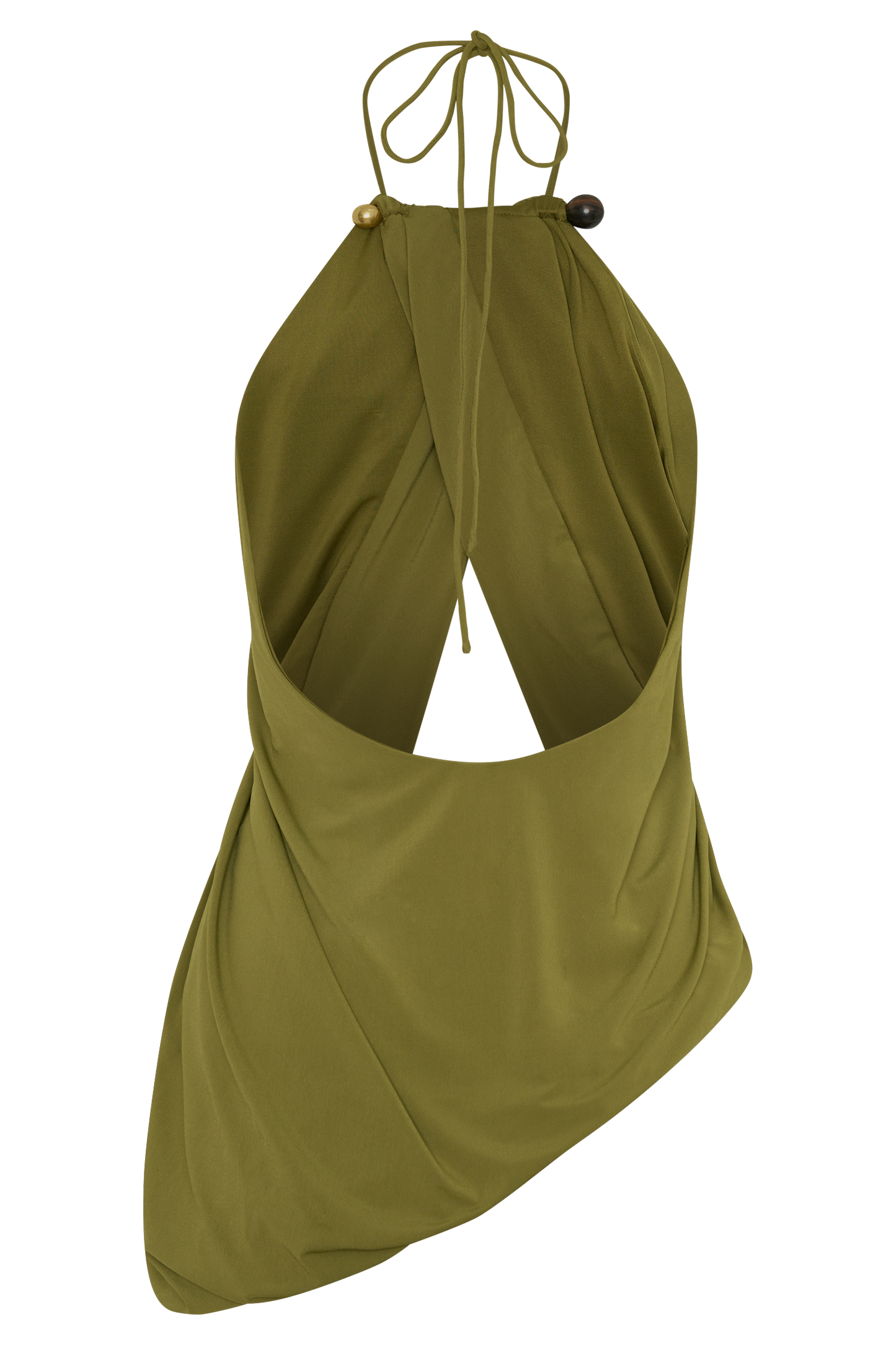Yuna Draped Hardware Top - Martini Olive