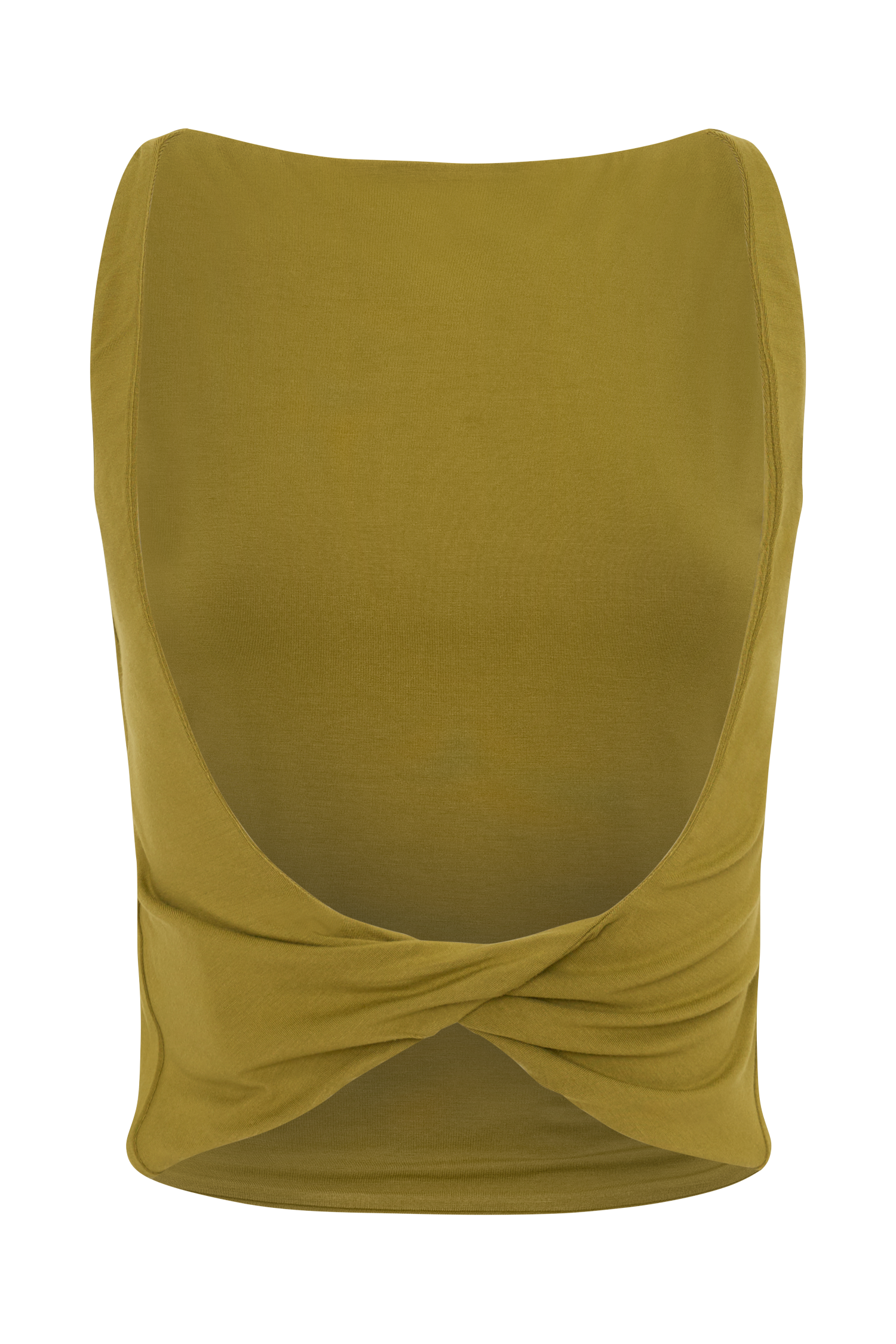 Yura Backless Twist Top - Martini Olive #8