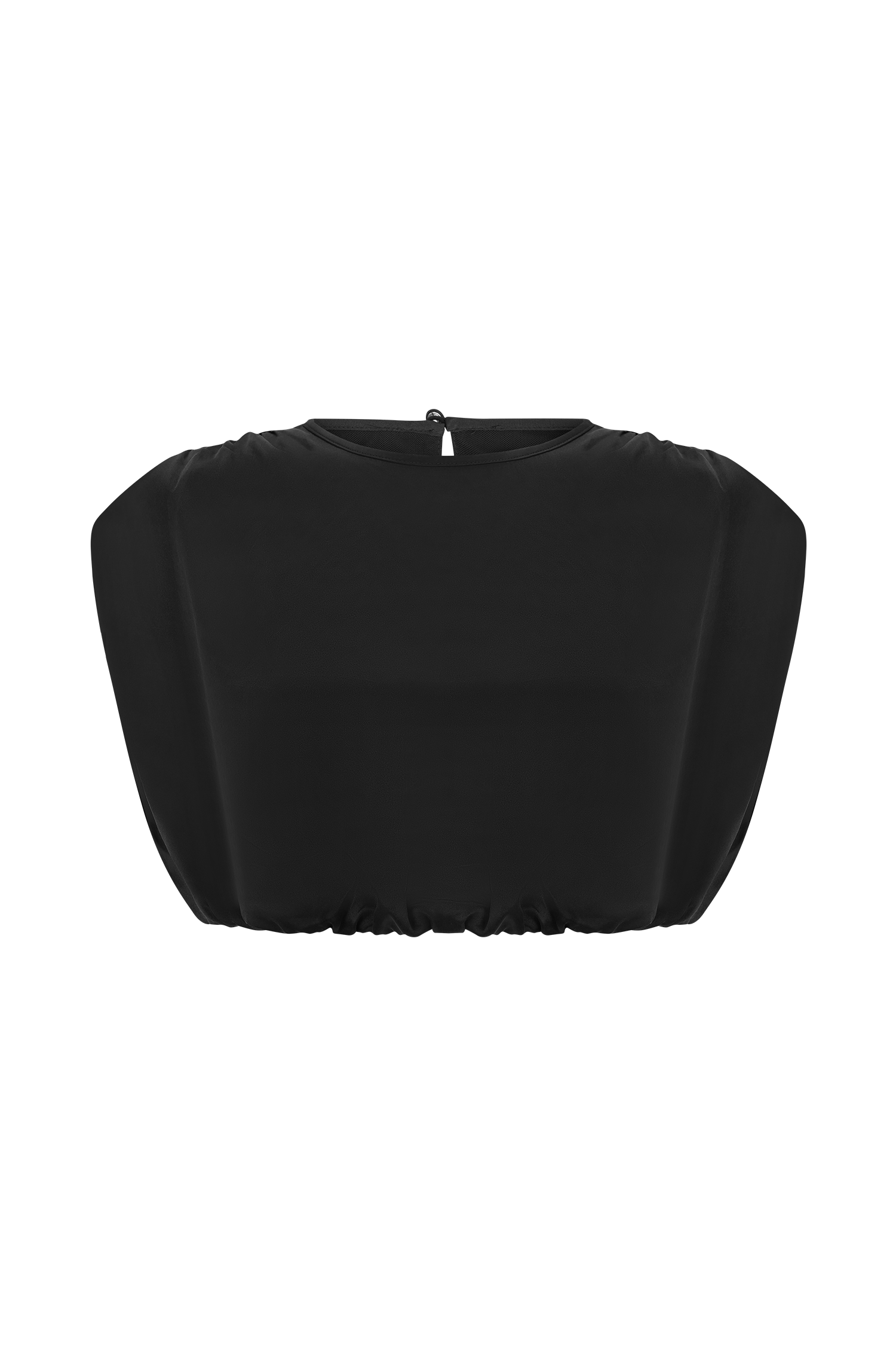 Zendaya Silk Crop Top - Black #12