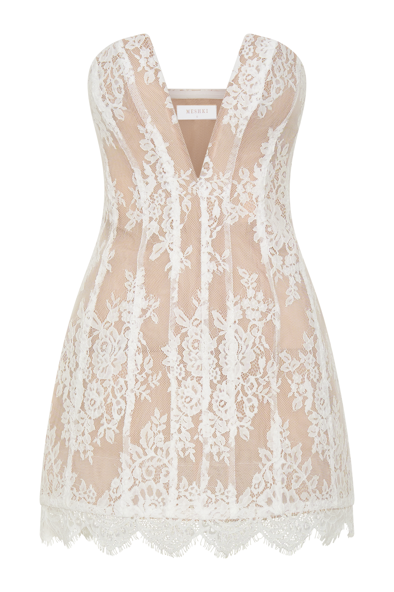 Zoey Lace Corset Mini Dress - Ivory #11