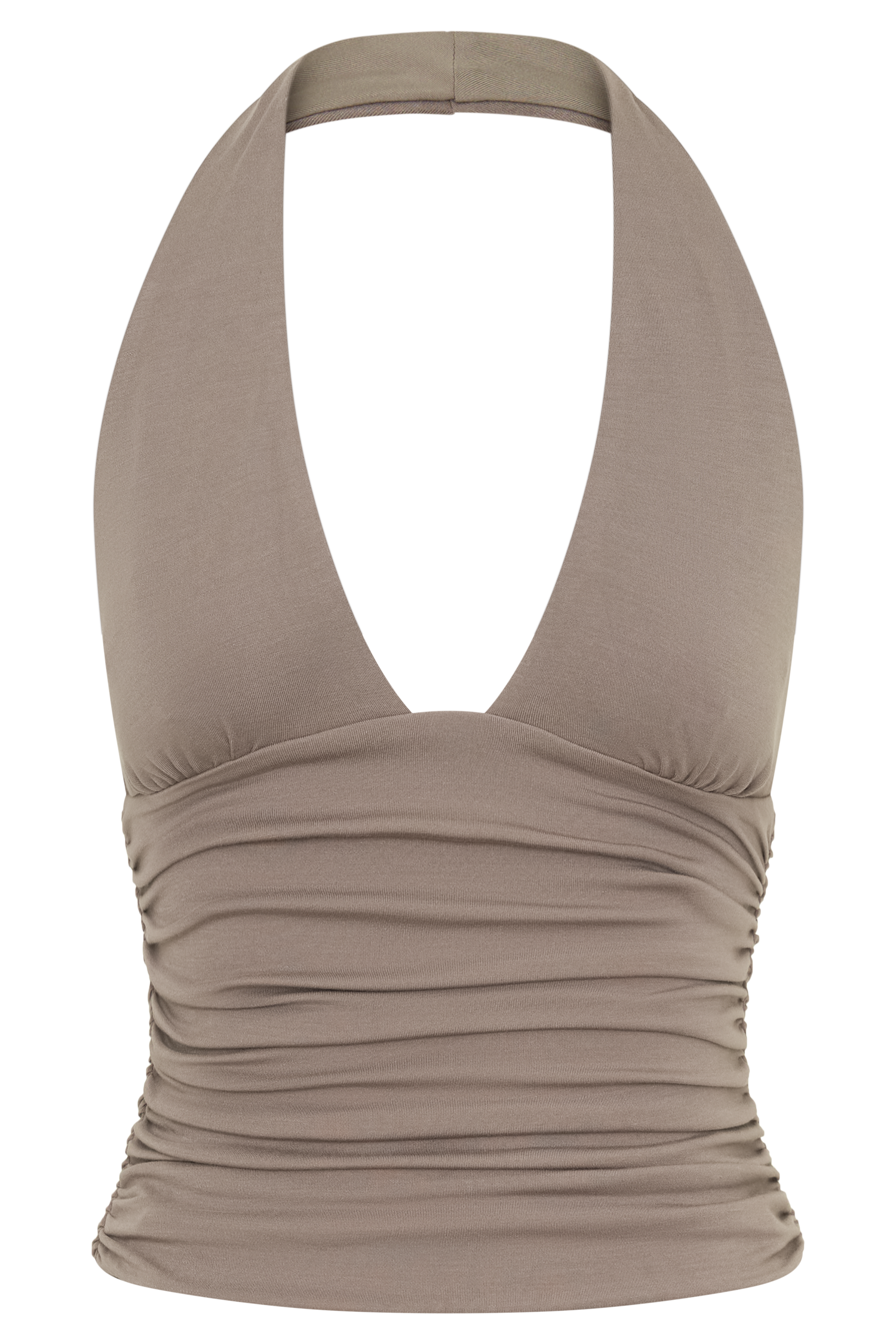 Peregrine Modal Gathered Halter Top - Neutral #11