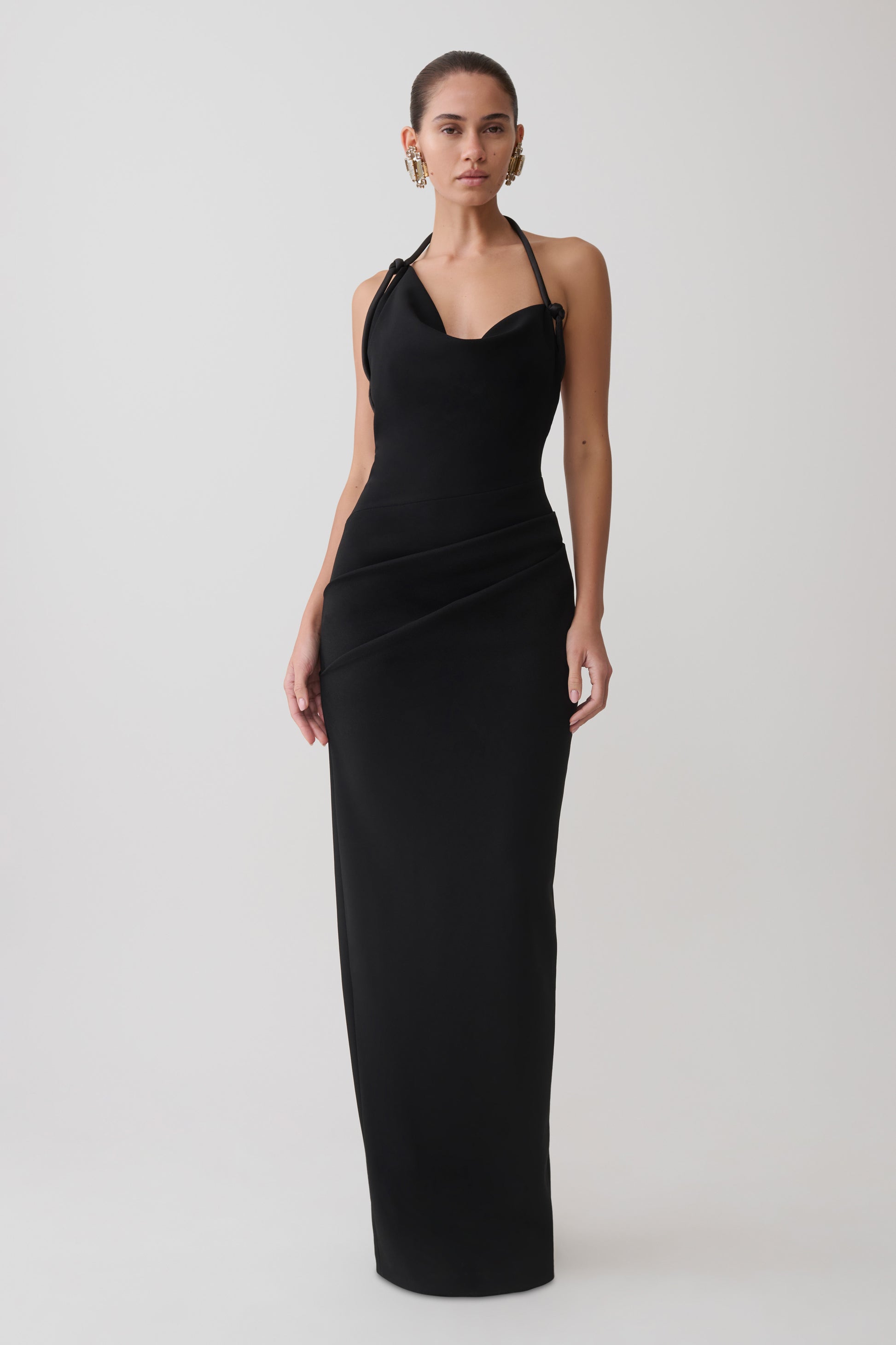 Gracie Halter Maxi Dress - Black #5
