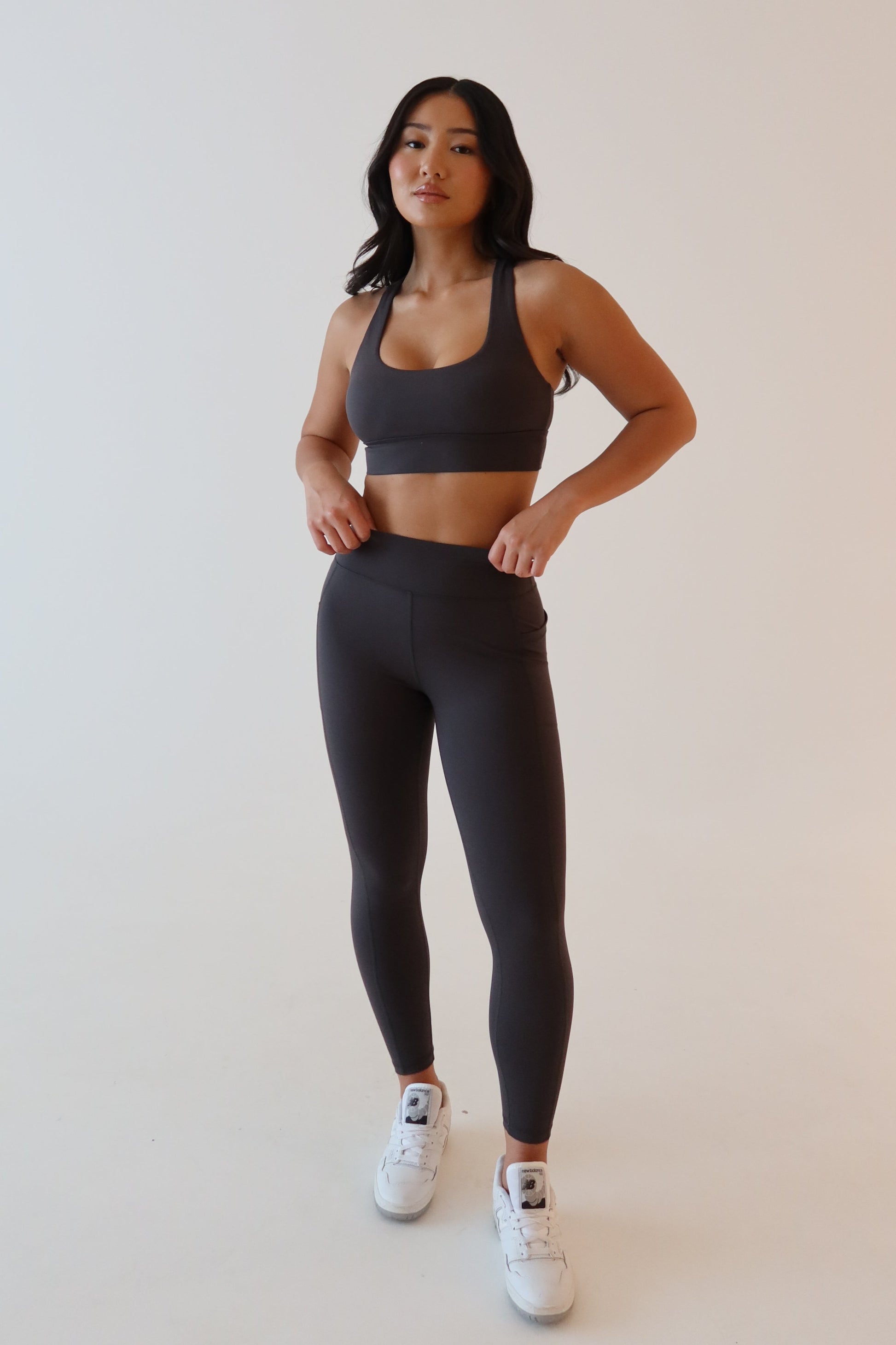 Briar V Back Leggings With Pockets - Charcoal #2