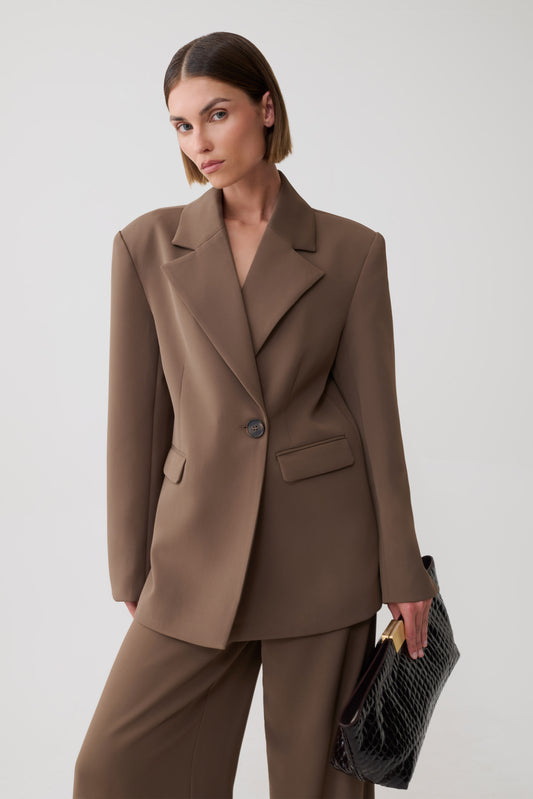 Mateo Oversized Blazer - Cacao Brown