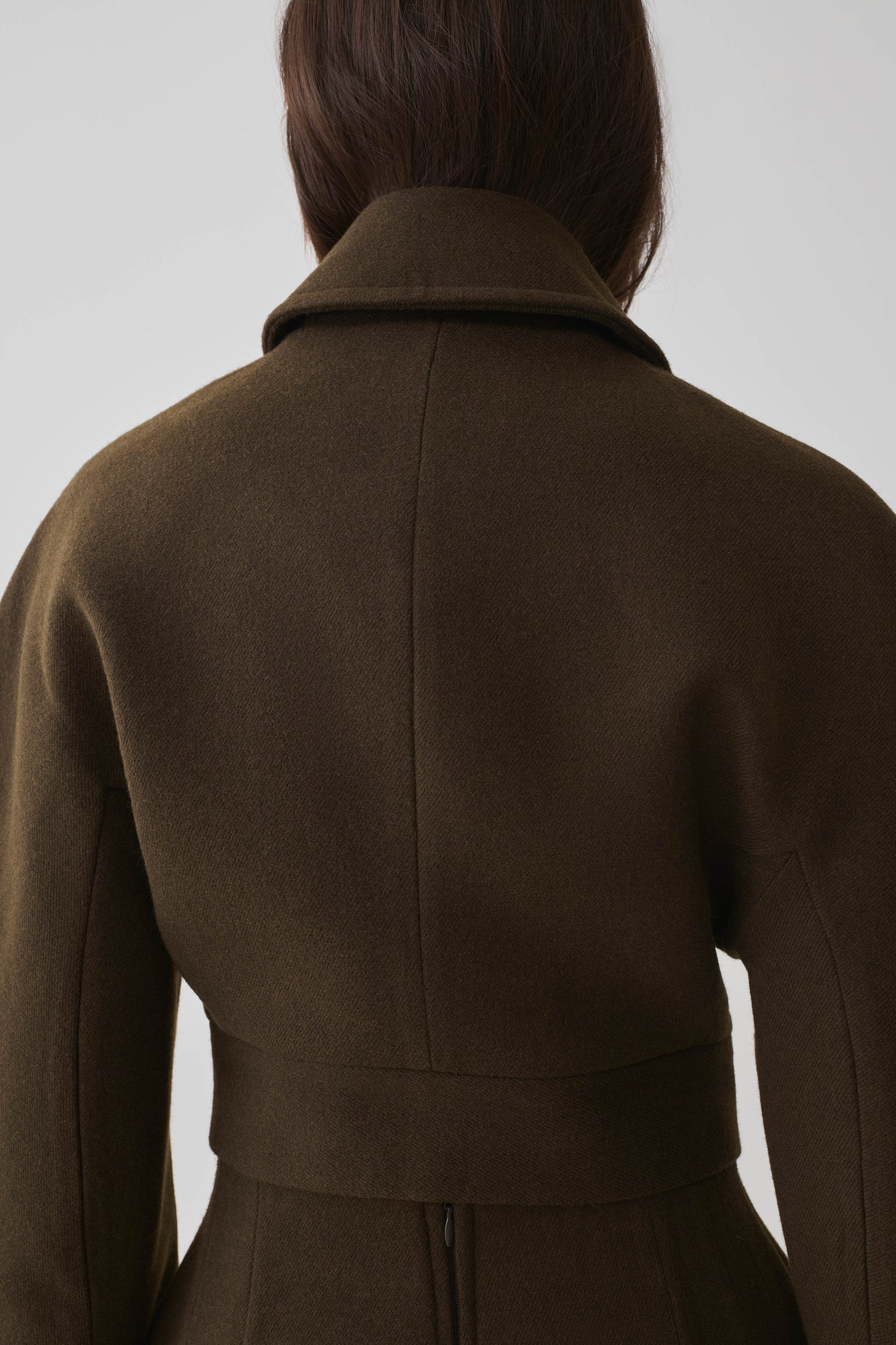 Jemima Wool Blend Cropped Jacket - Chocolate #6