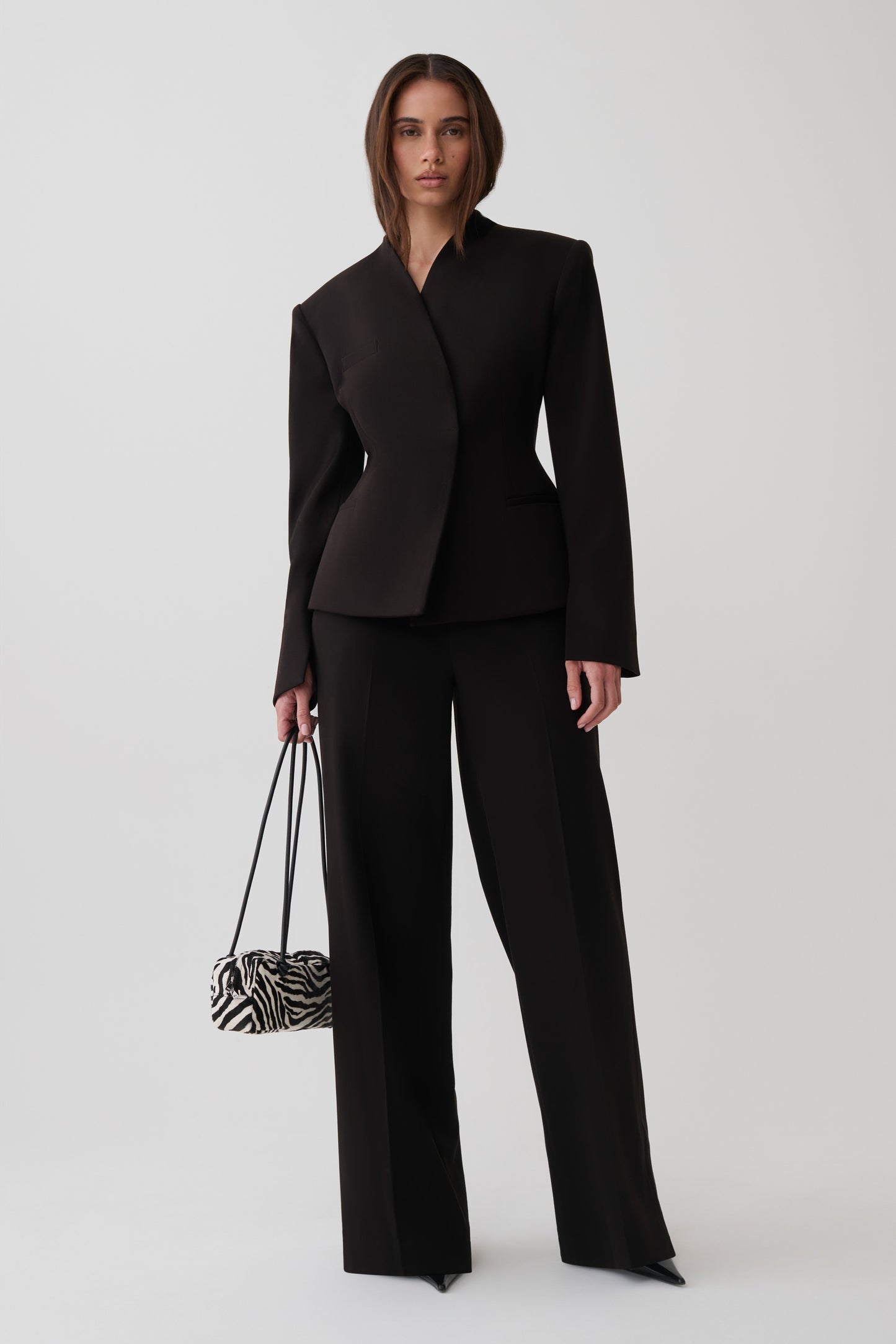 Katherine Suiting Straight Leg Pants - Black
