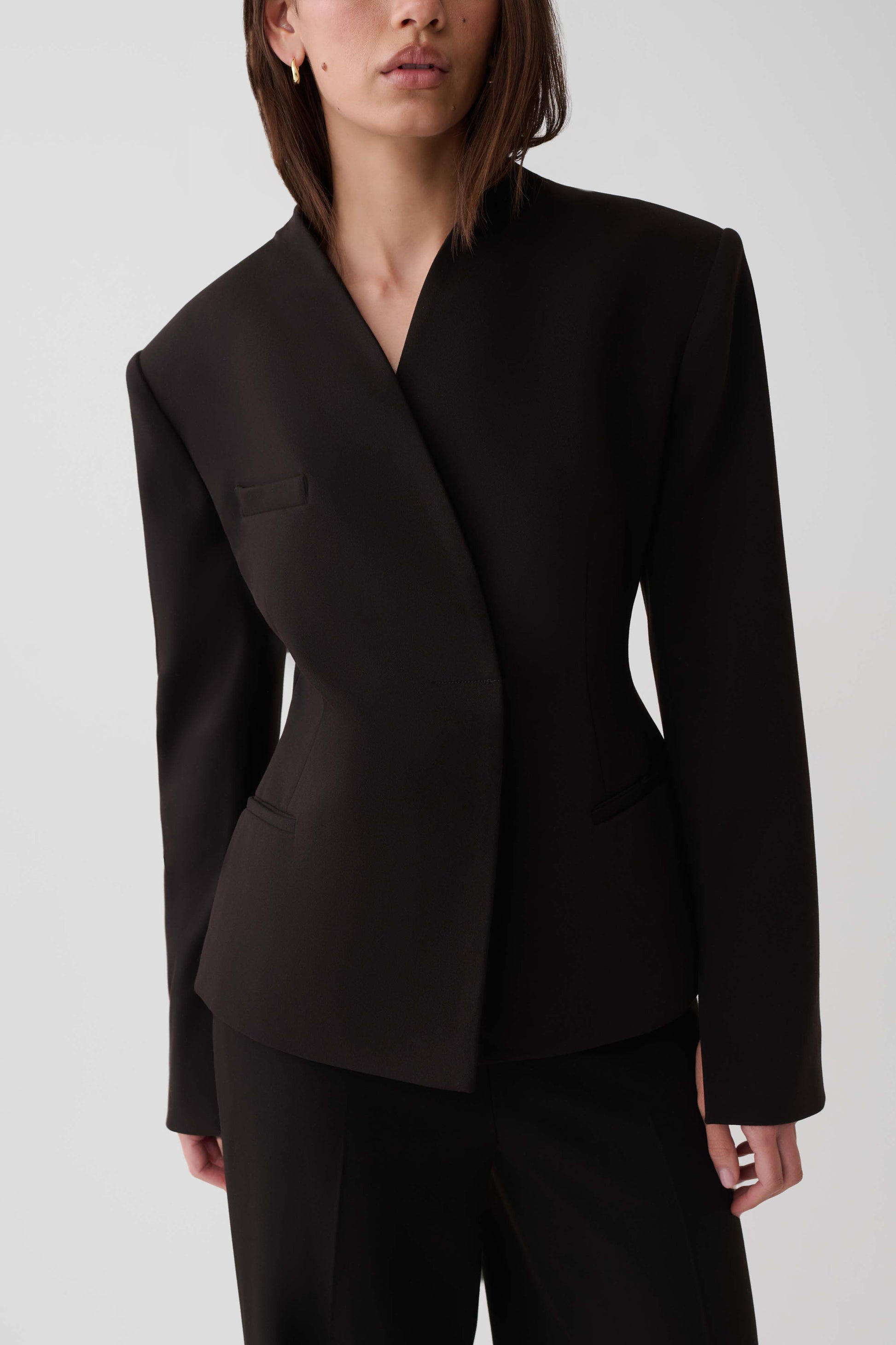 Katherine Suiting Structured Blazer - Black #3