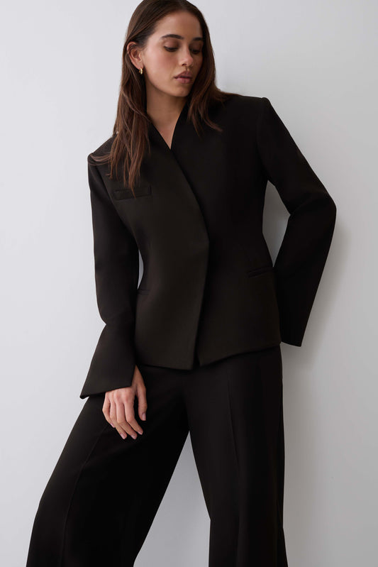 Katherine Suiting Structured Blazer - Black