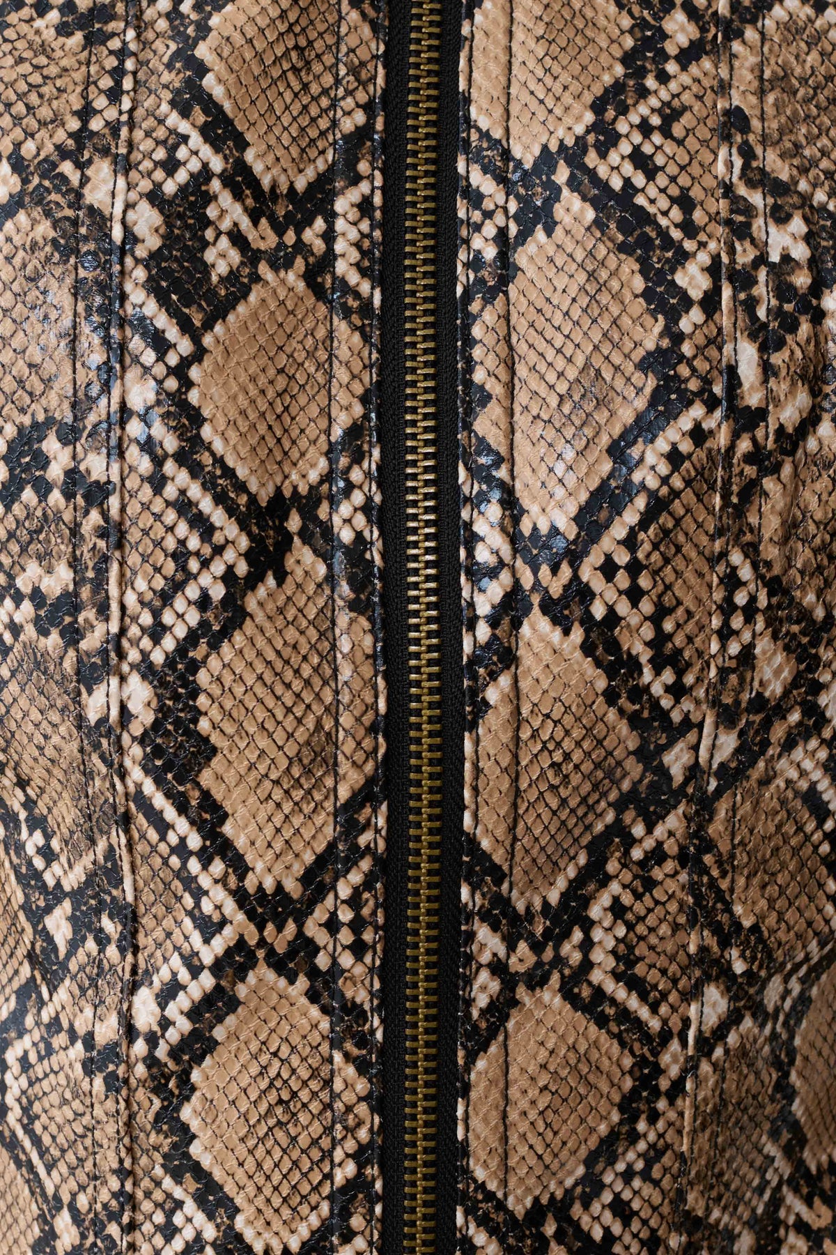 Bonnie Faux Leather Zip Up Jacket - Snake Print #7