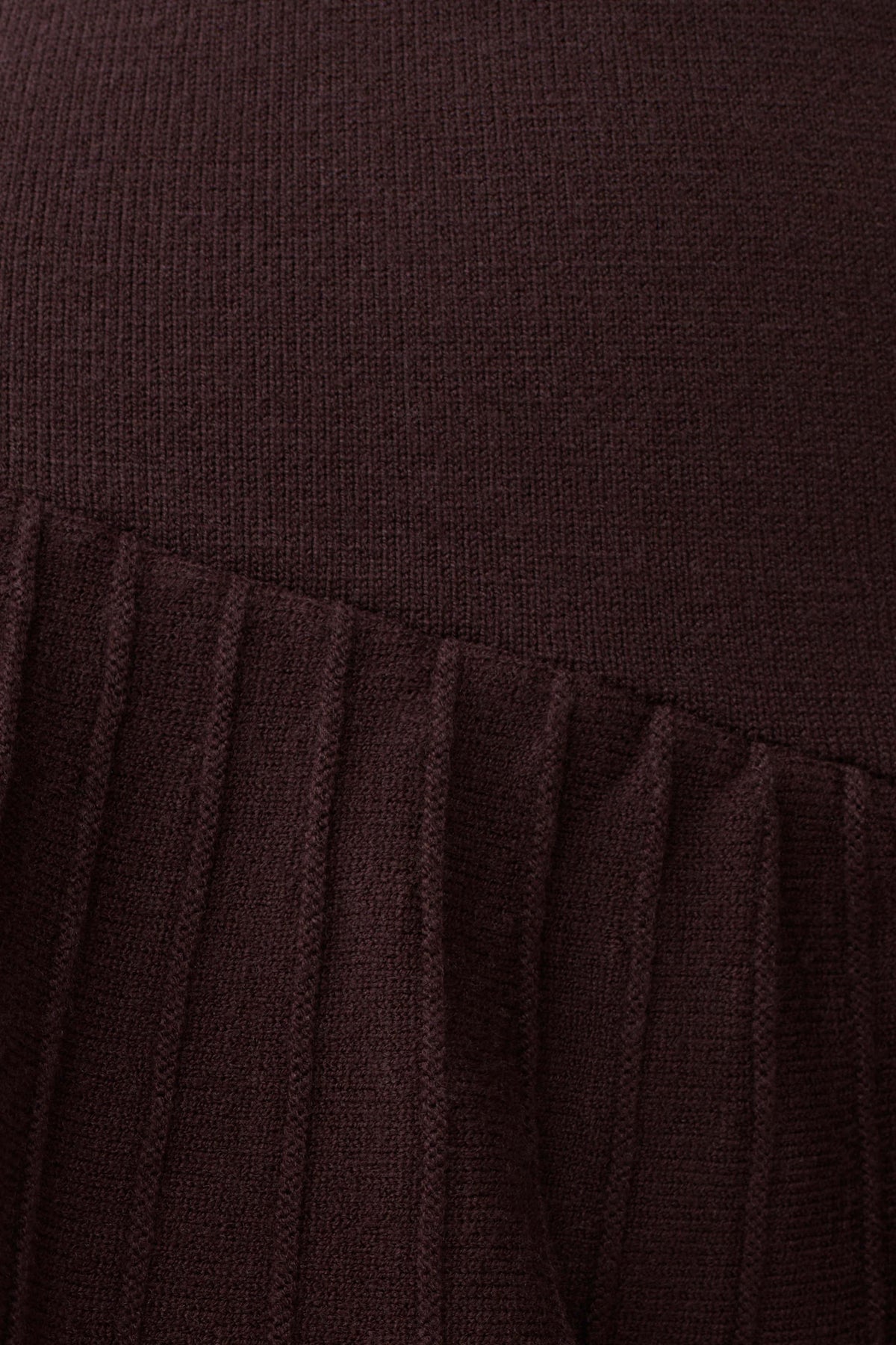 Blair Knit Mini Dress With Pleats - Chocolate #5