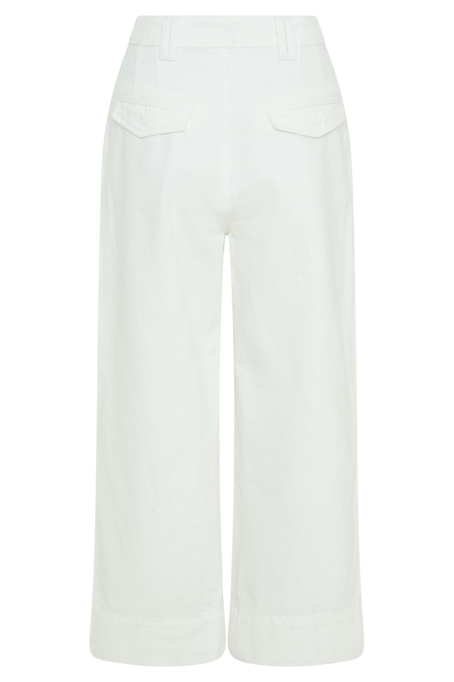 Kaitlyn Cropped Wide Leg Jeans White MESHKI