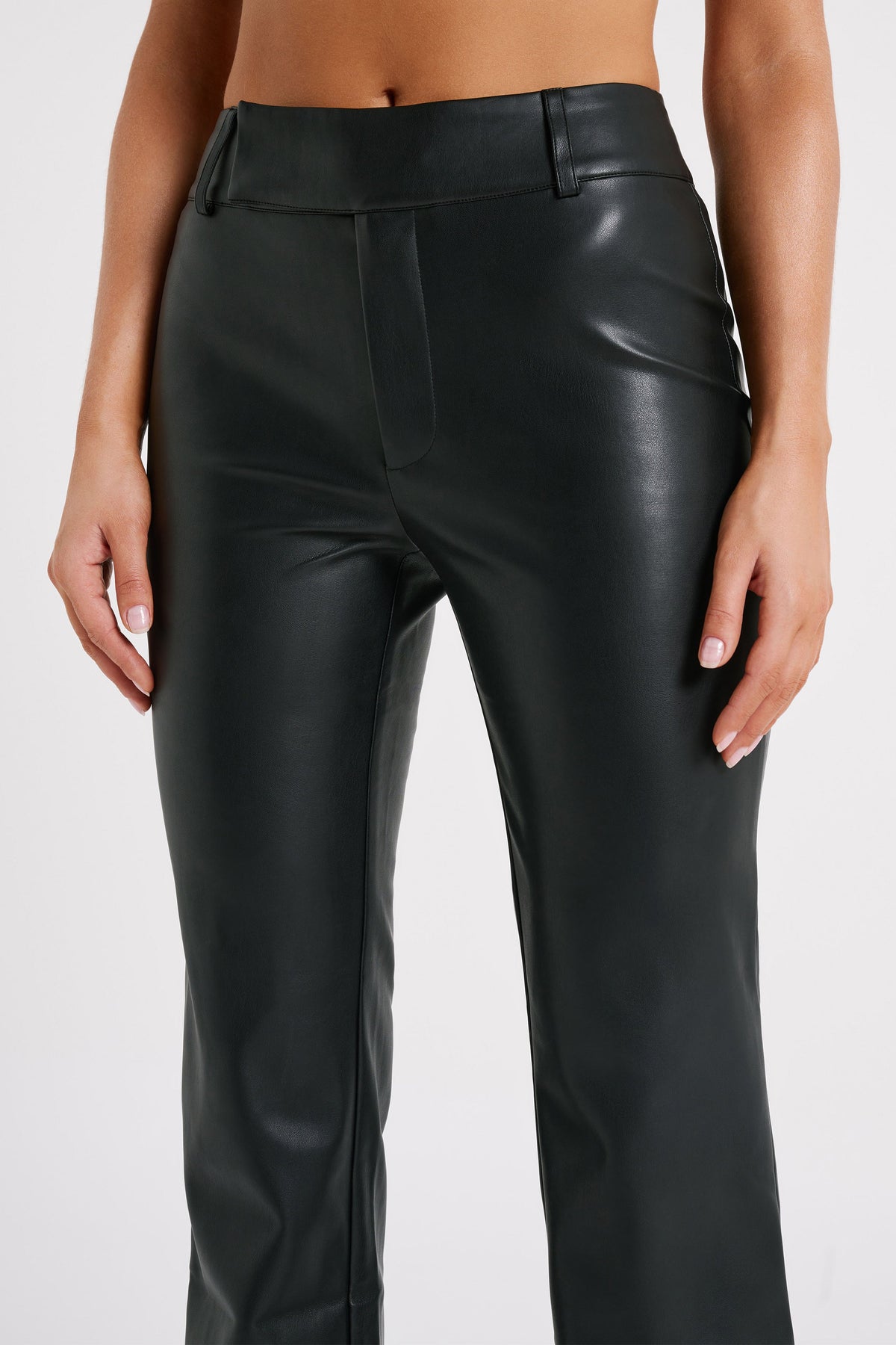 Laurette Faux Leather Straight Leg Pant - Black #9