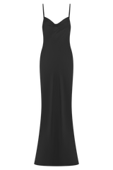 Lilly Sweetheart Satin Maxi Dress - Black