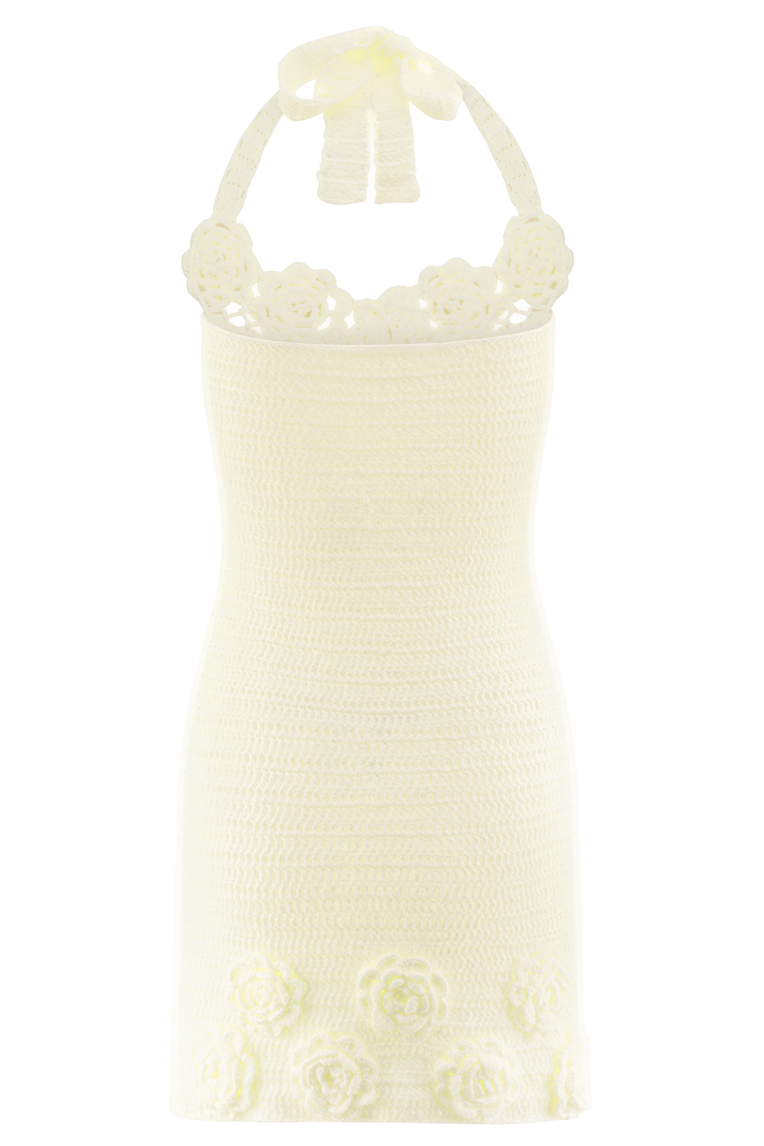 Liyah Floral Hand Crochet Mini Dress - Ivory | MESHKI